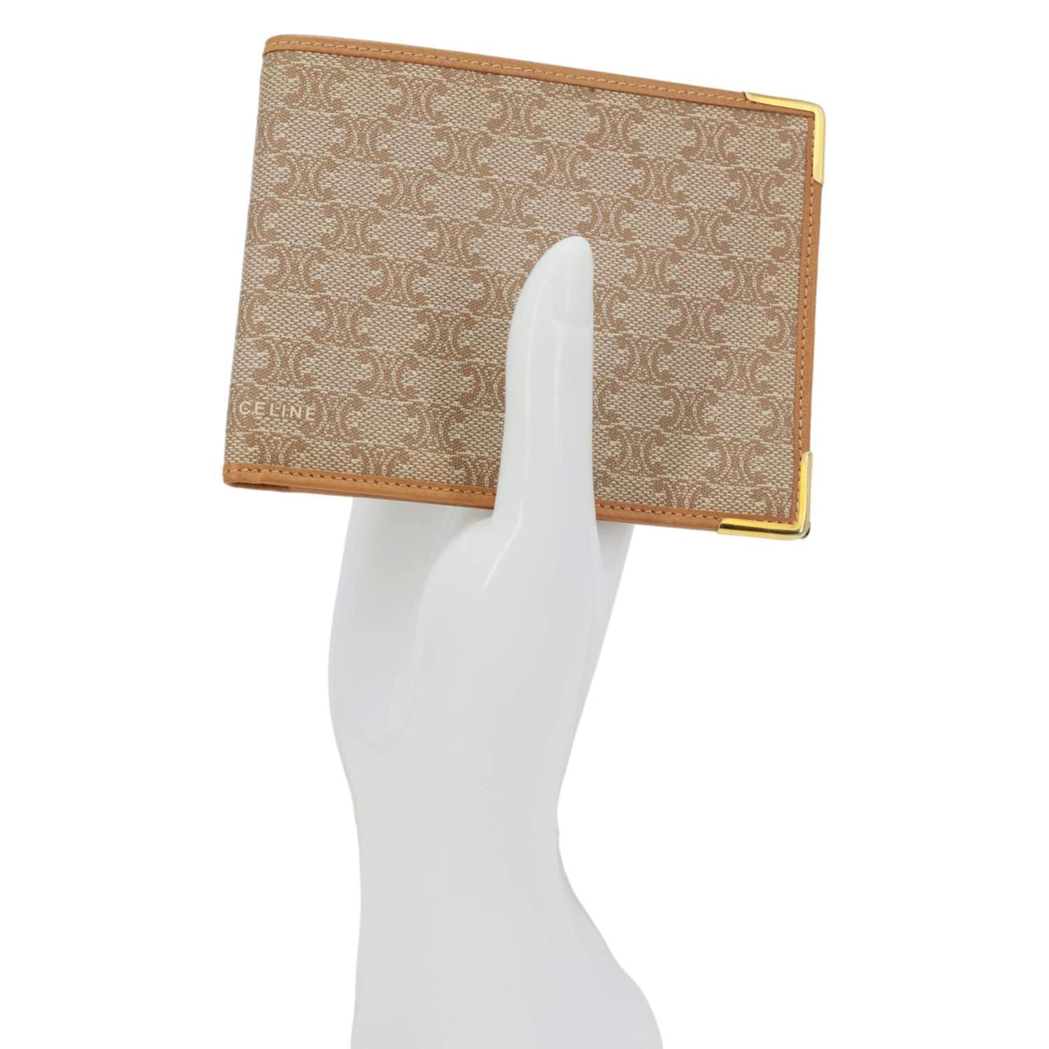 CELINE Vintage Macadam Canvas Bifold Wallet Beige