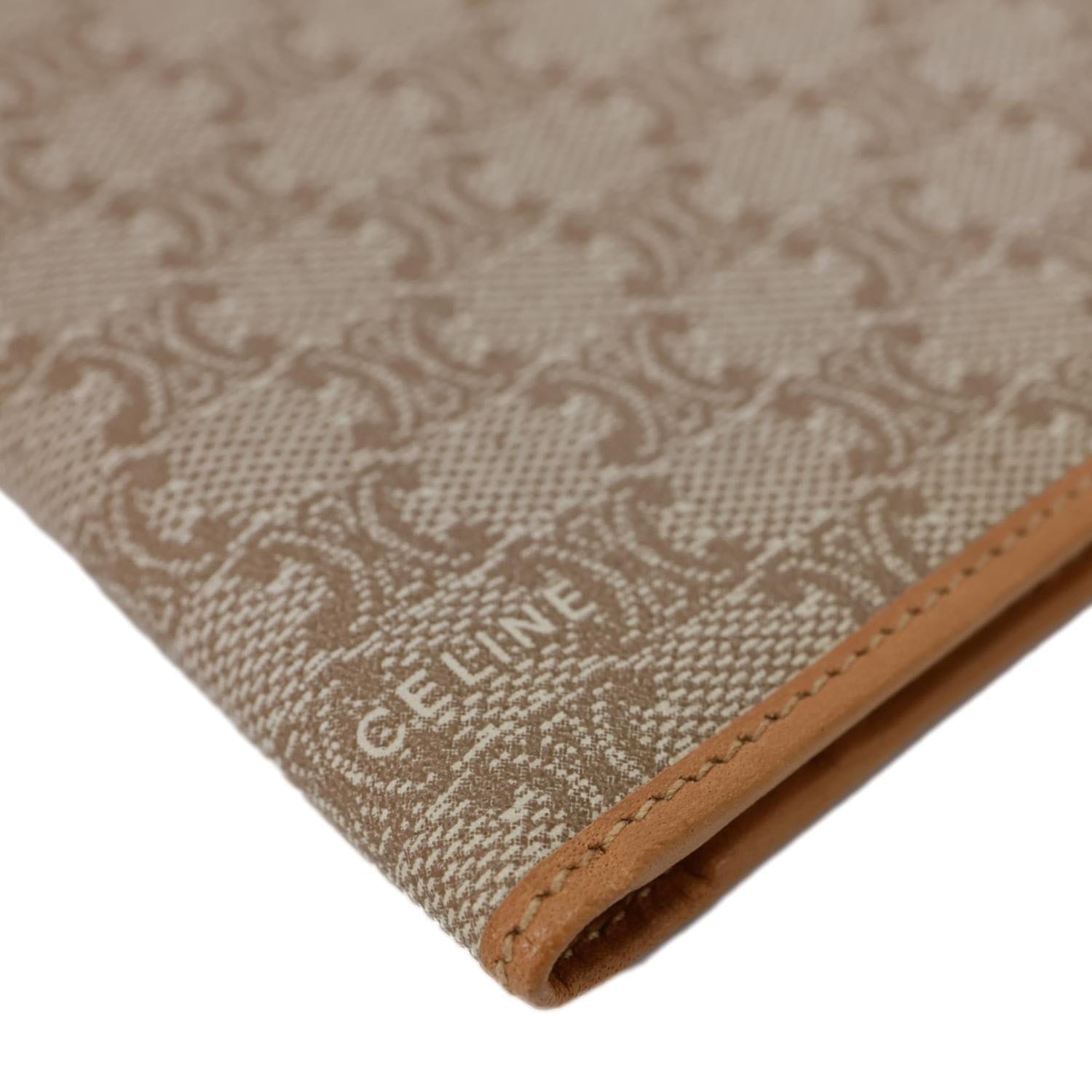 CELINE Vintage Macadam Canvas Bifold Wallet Beige
