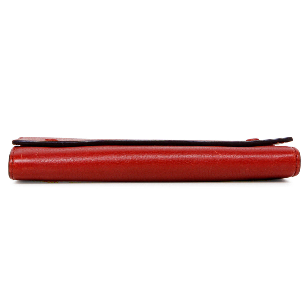 Celine Red Drummed Calfskin Large Multifunction Flap Wallet