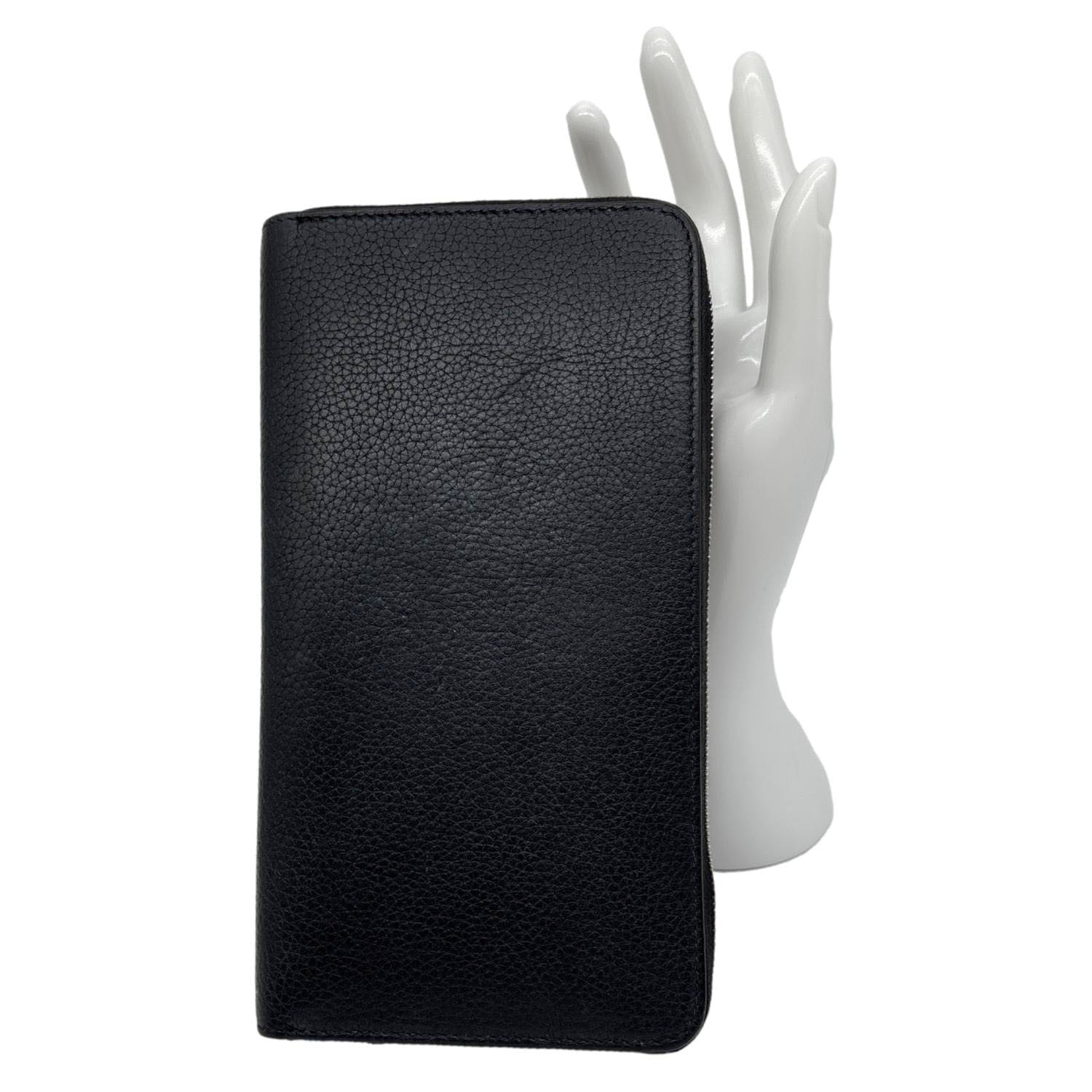 CELINE Zipped Around Large Calfskin Leather Multifunction Wallet Black
