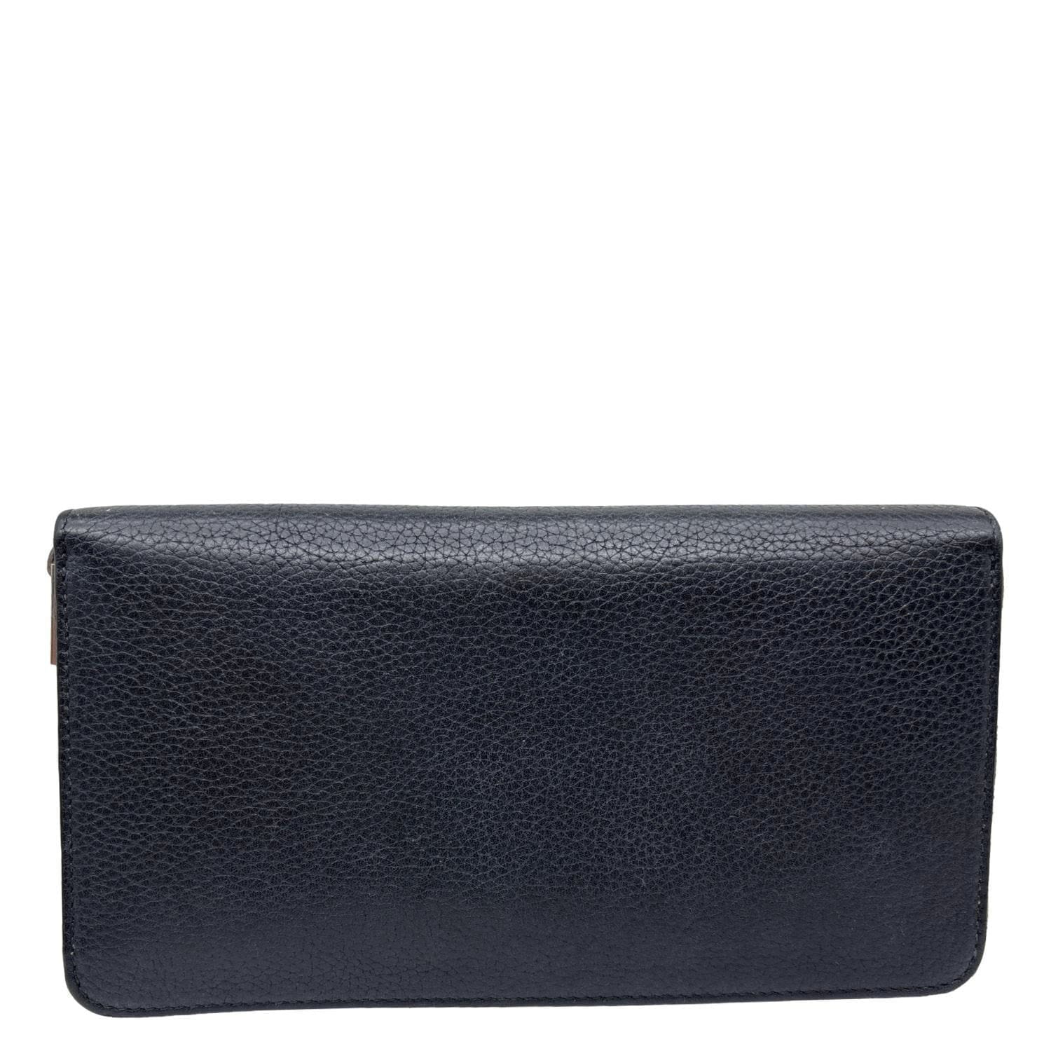 CELINE Zipped Around Large Calfskin Leather Multifunction Wallet Black