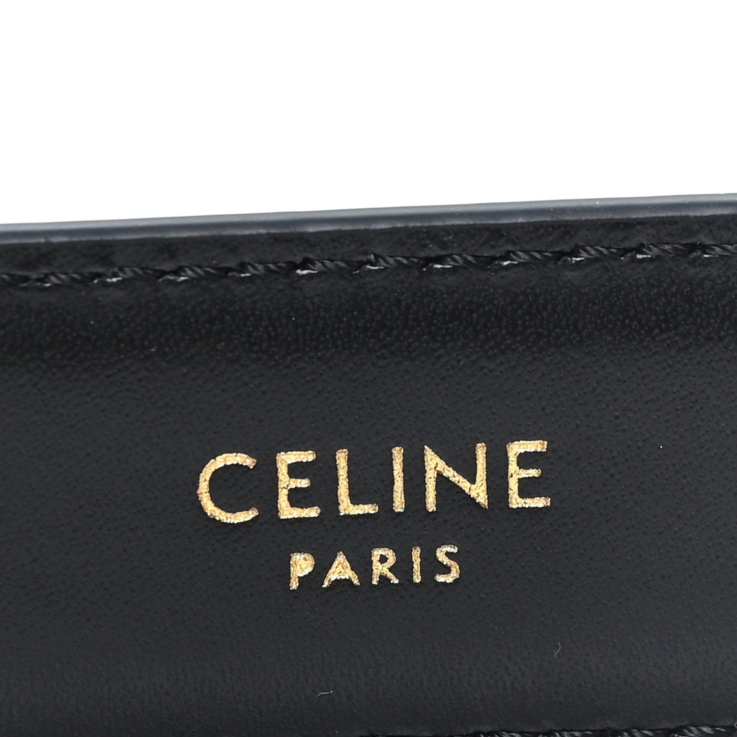 Celine Box Calfskin Medium 25 mm Triomphe Belt Black 80 32 Black