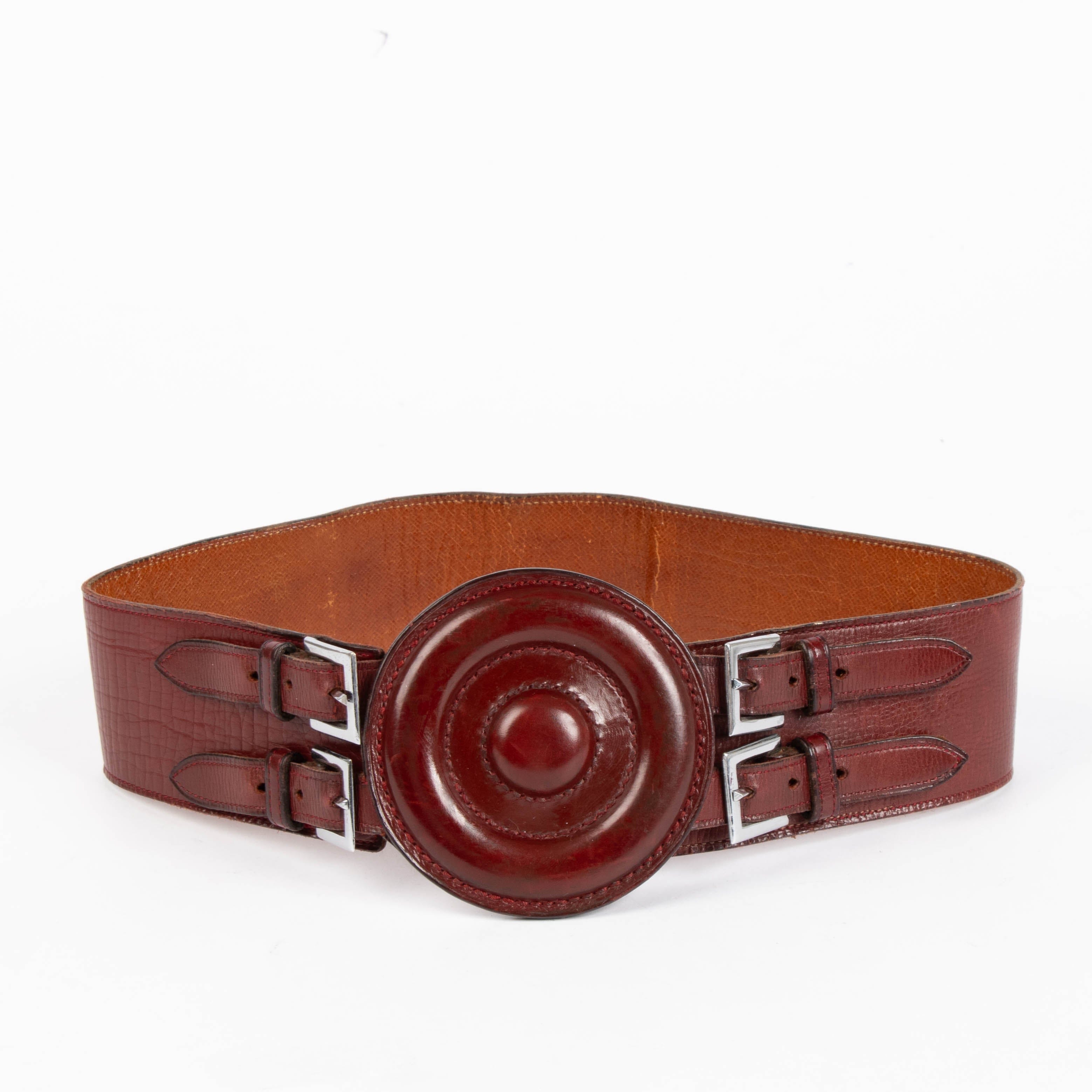 Hermès Vintage Bordeaux Leather Equestrian Girth Strap