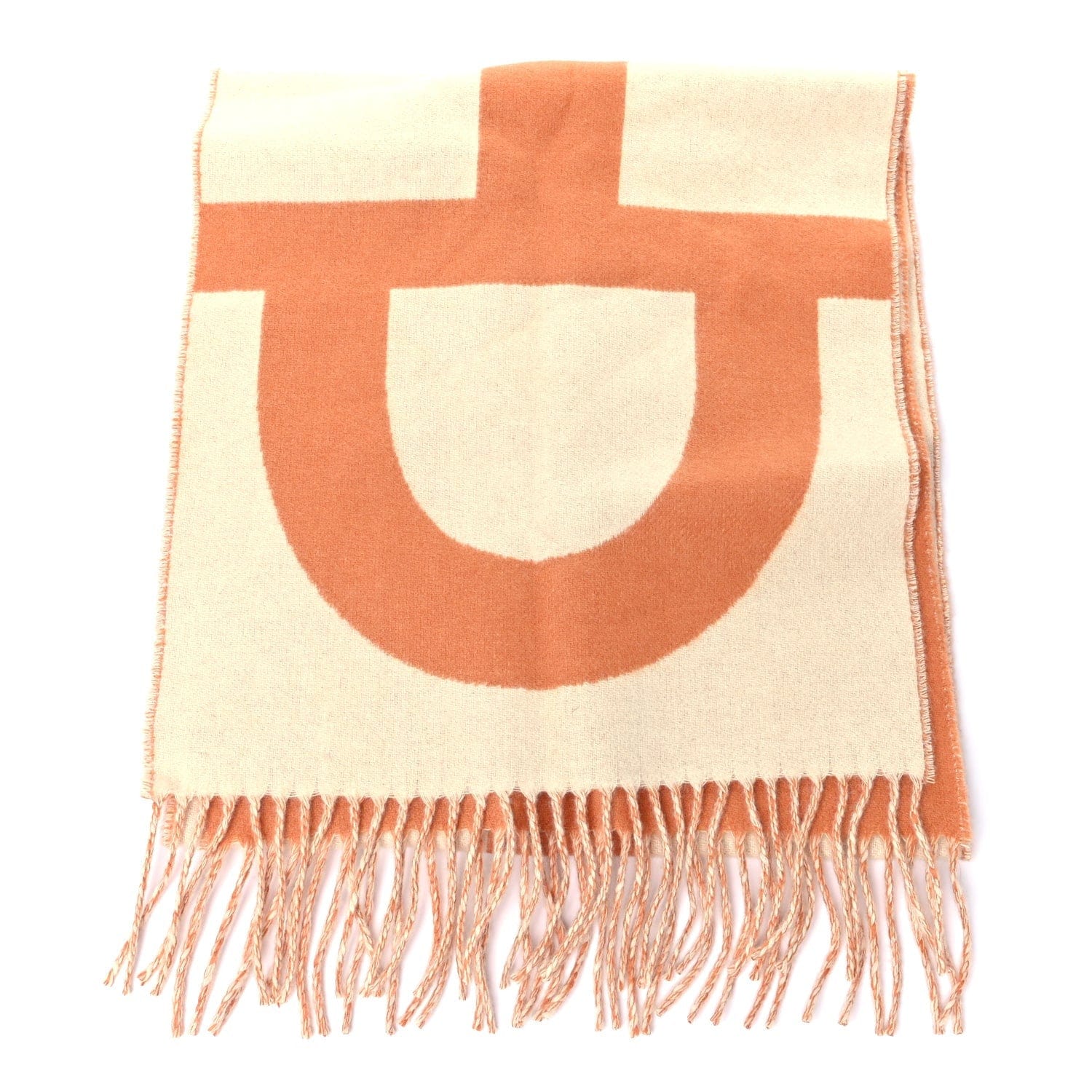 Hermes Cashmere Casaque Grand Mors Muffler Ivory