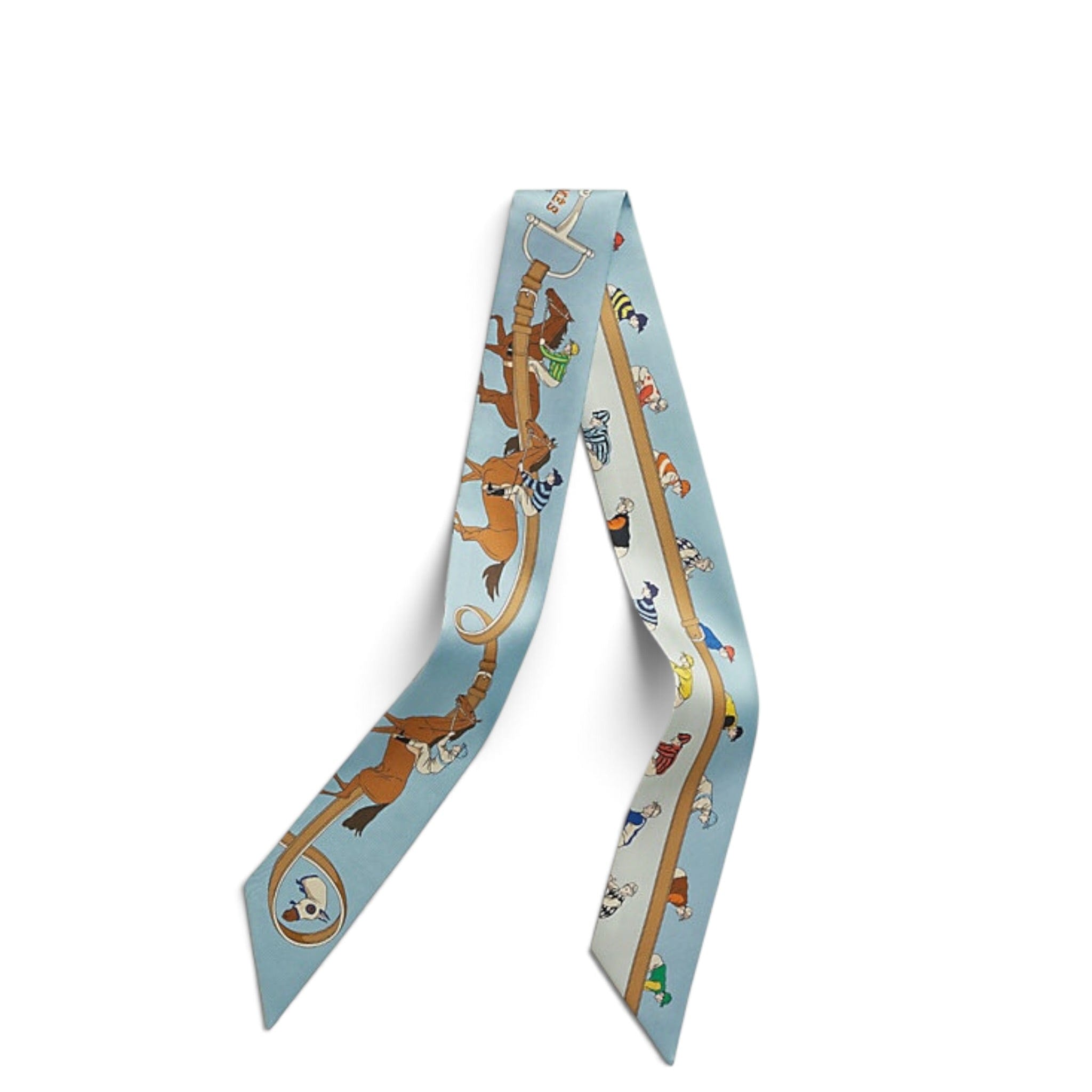 Hermes Turf Bleu Ciel Twilly Silk Ribbon