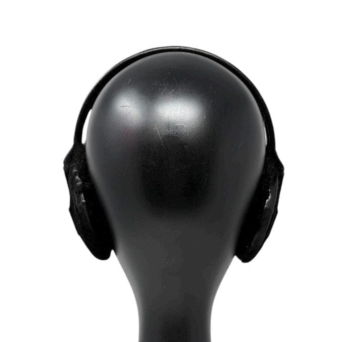 CHANEL Sport Vintage CC Mark Logo Earmuffs Black Silver Pony Calf Hair Leather