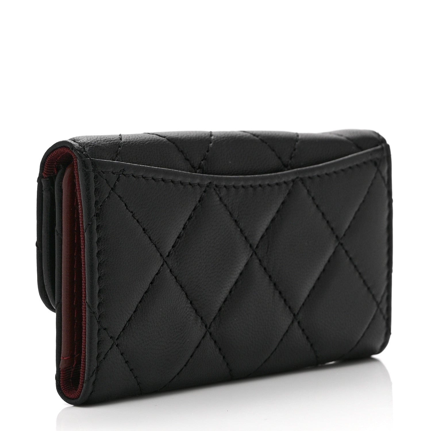 Chanel Lambskin Quilted 6 Key Holder Black