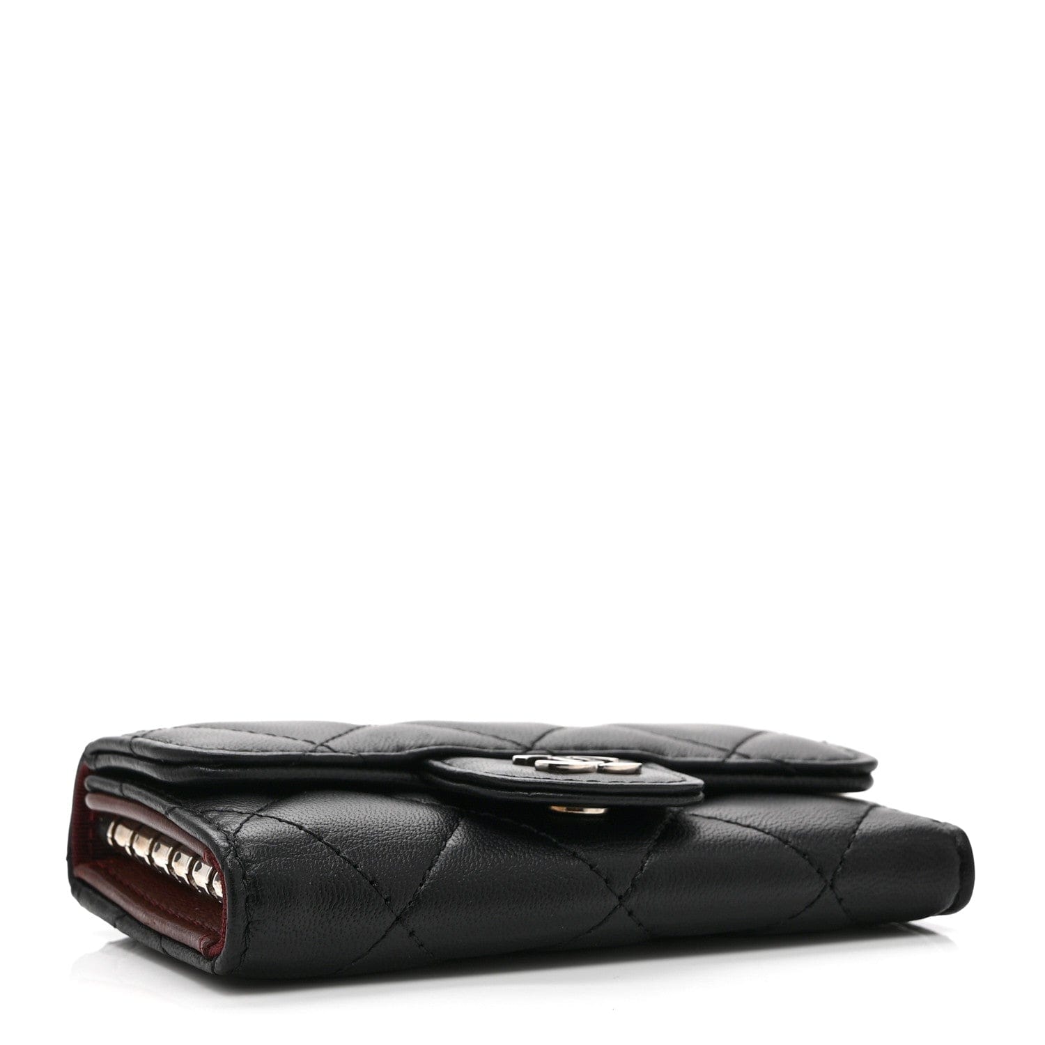Chanel Lambskin Quilted 6 Key Holder Black