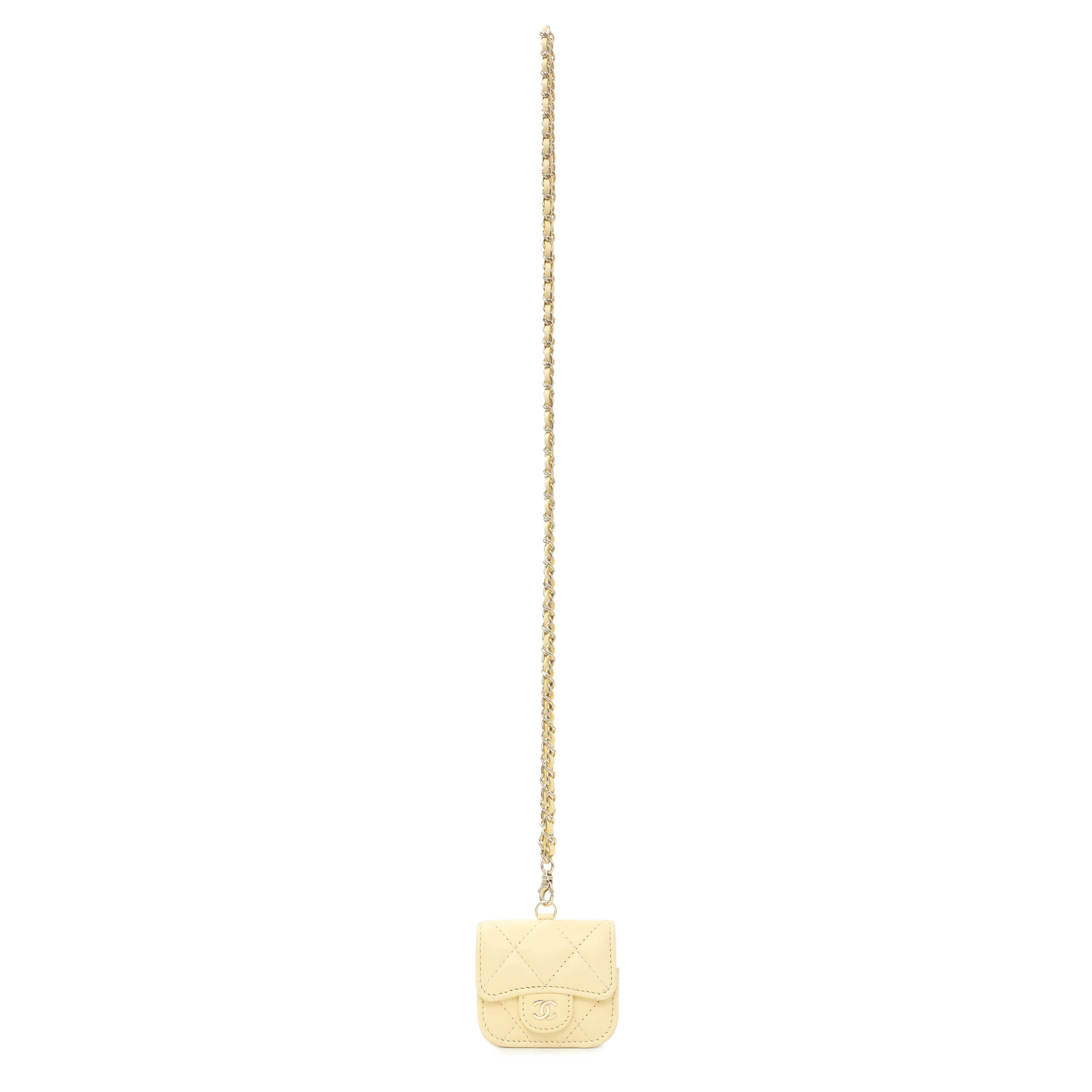 Chanel Yellow Lambskin Airpod Pro Holder