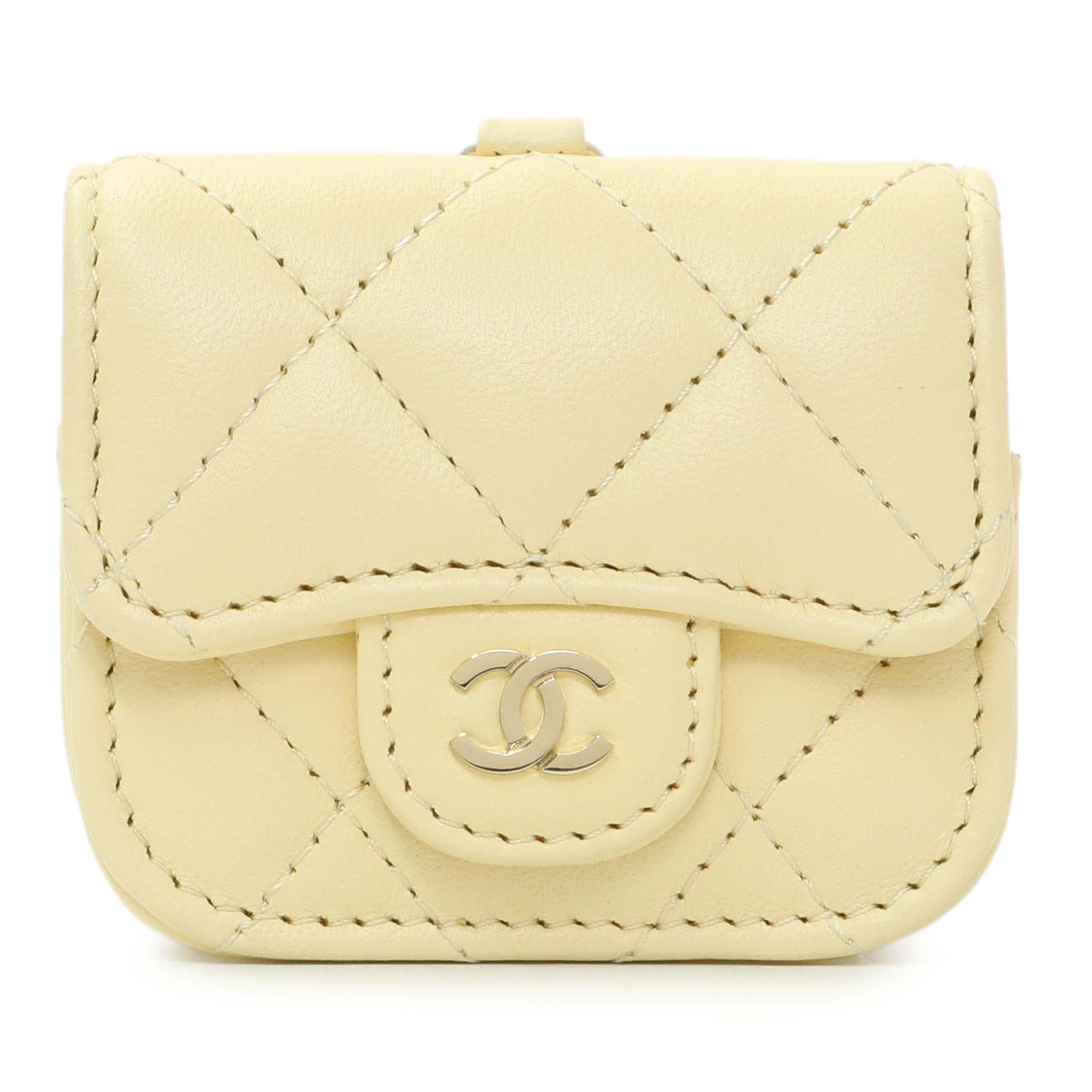 Chanel Yellow Lambskin Airpod Pro Holder