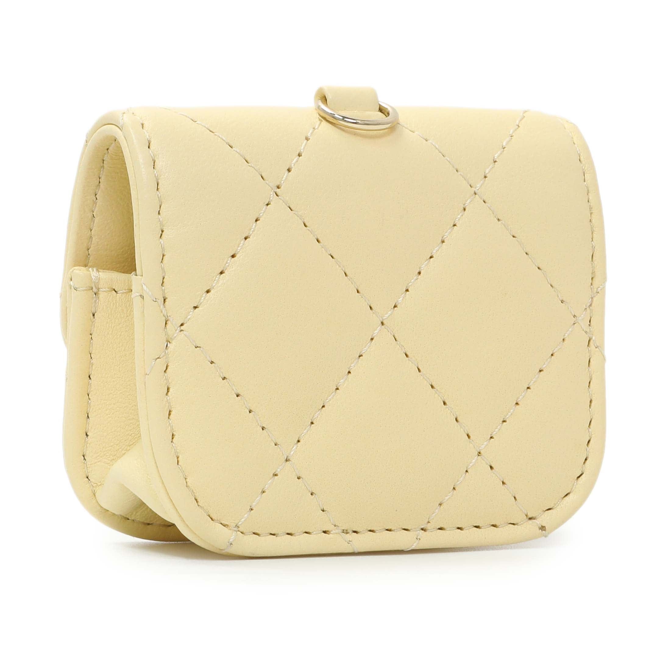 Chanel Yellow Lambskin Airpod Pro Holder