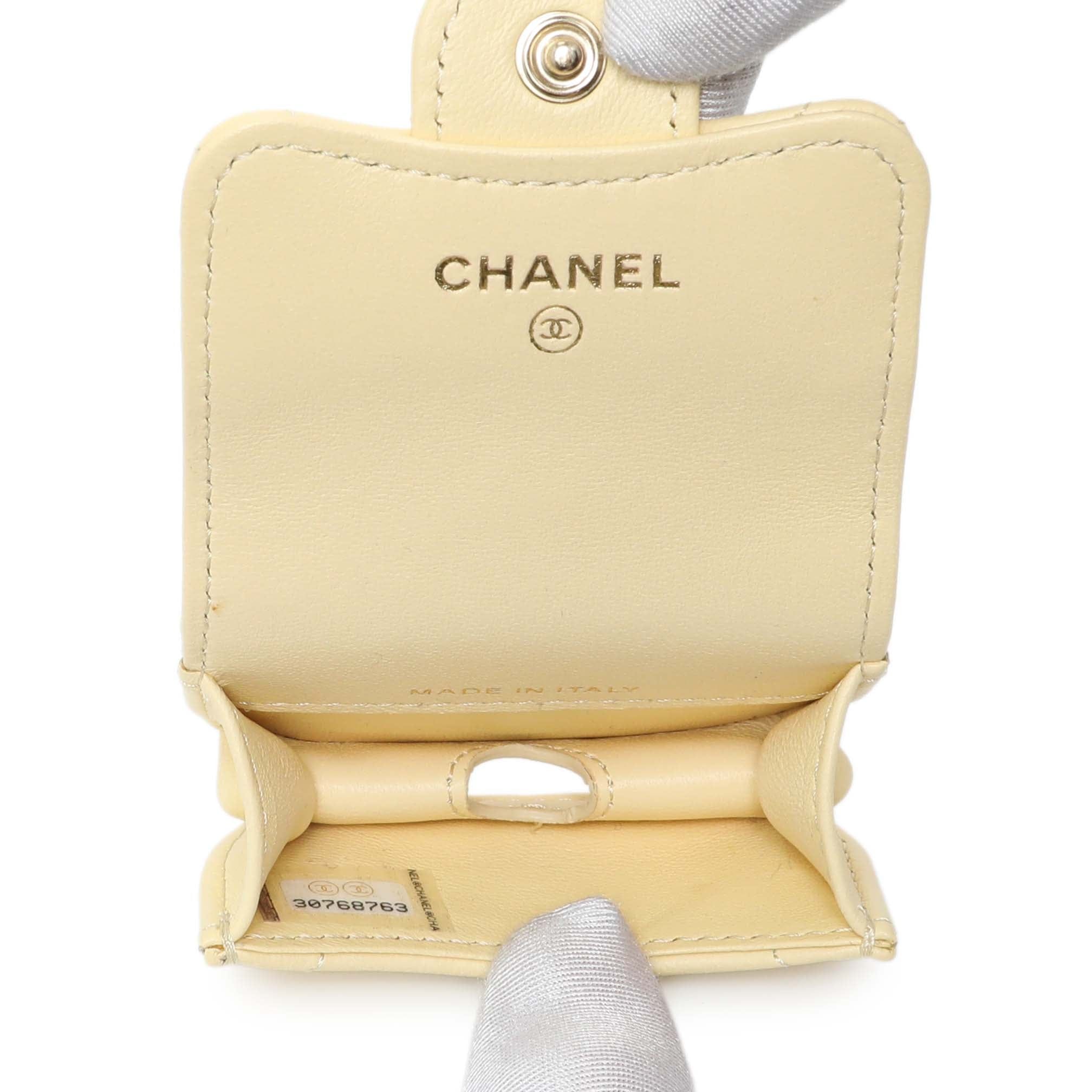Chanel Yellow Lambskin Airpod Pro Holder