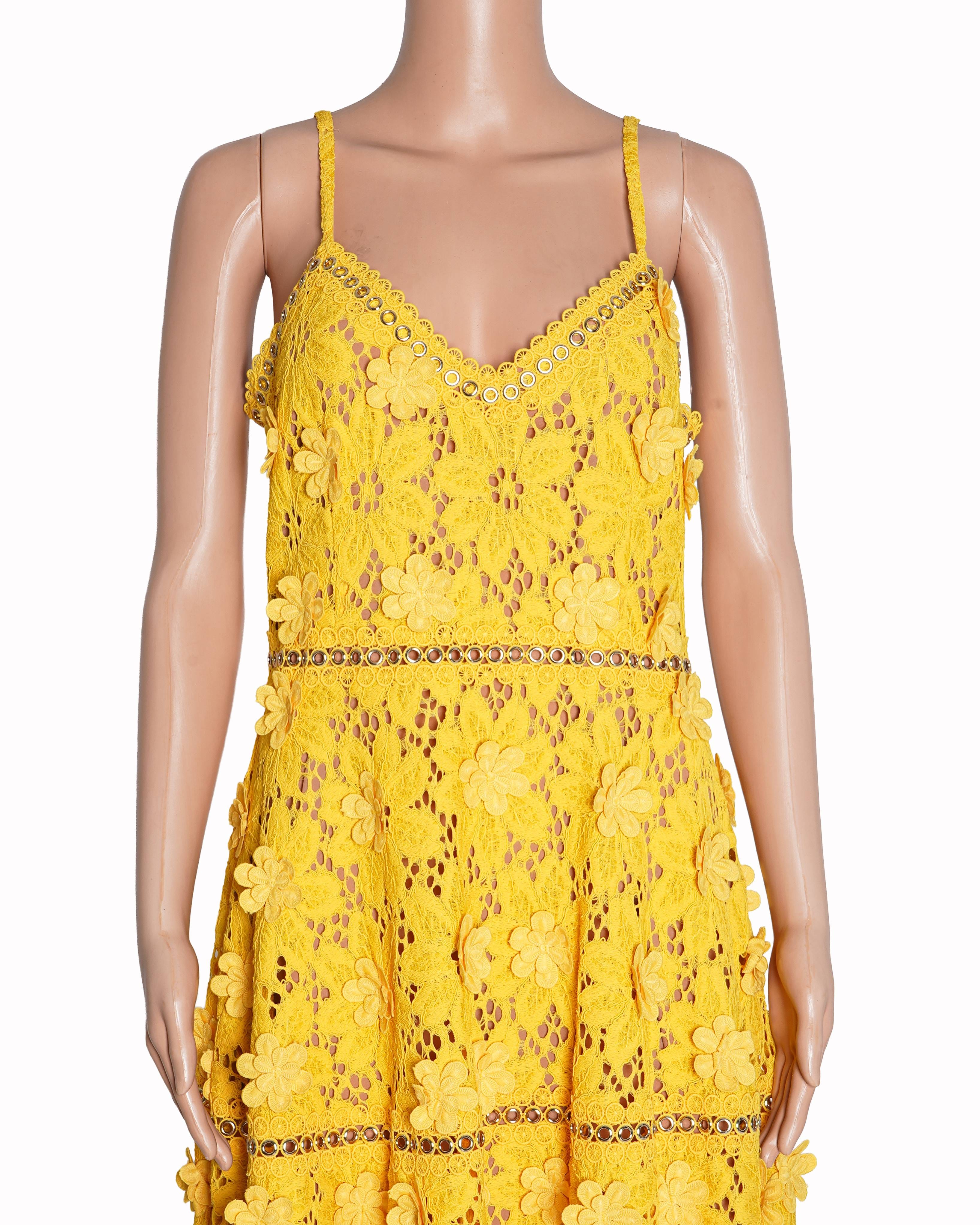 Michael Kors Lace Dress In Yellow