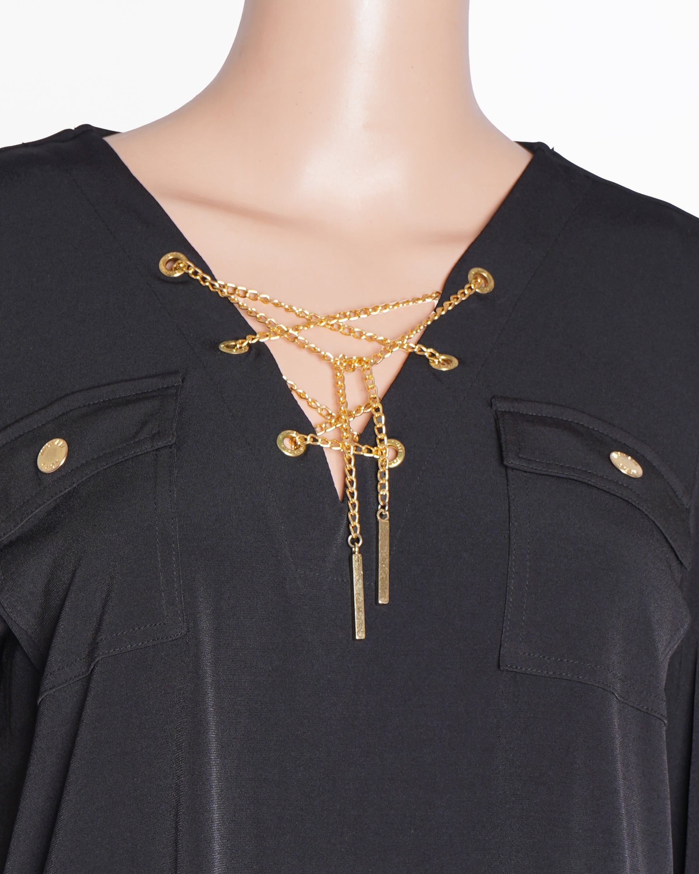 Michael Kors Mini Loose Fit Dress In Black