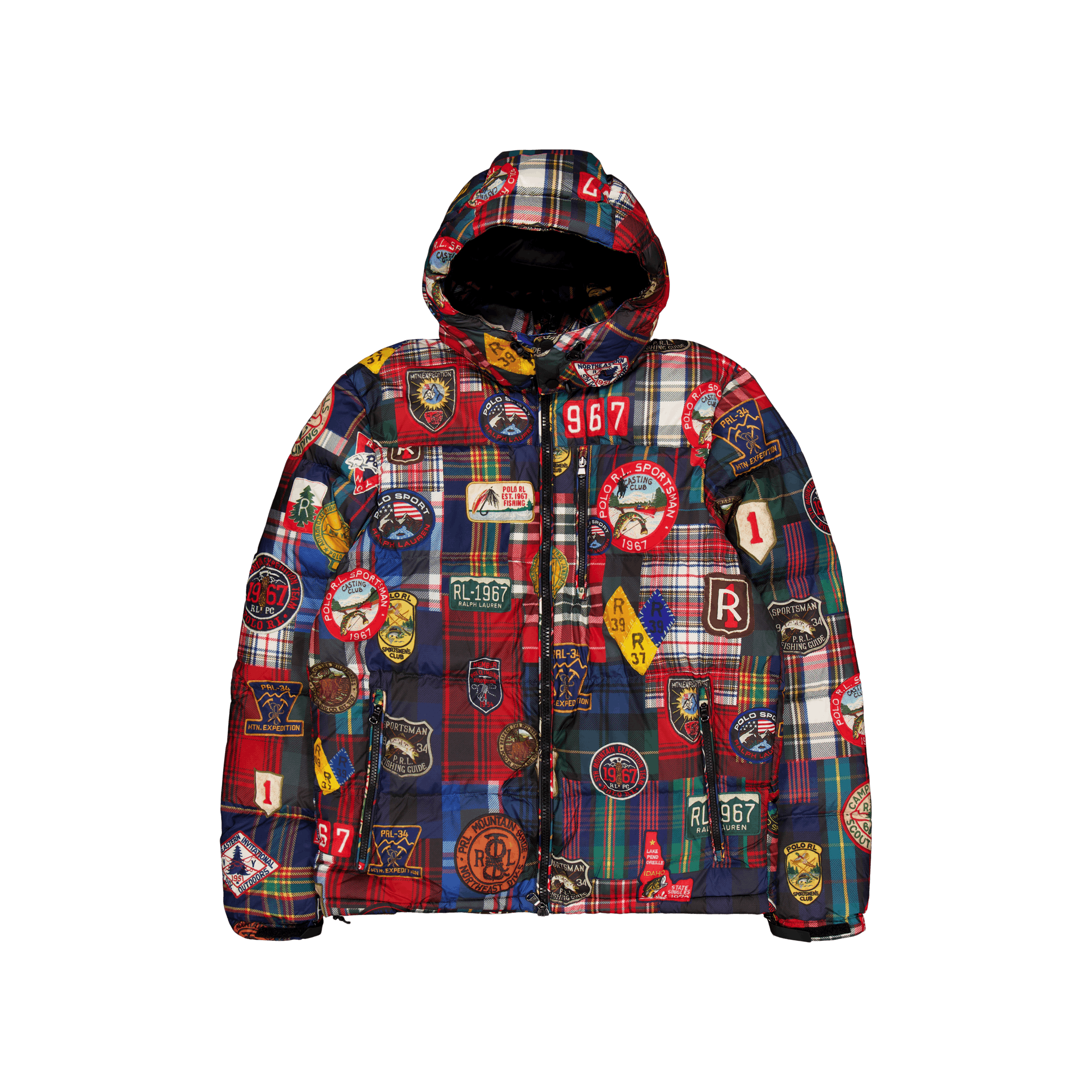 Polo Ralph Lauren Water - Repellent Plaid - Print Down Coat Mountain Guide Patchwork