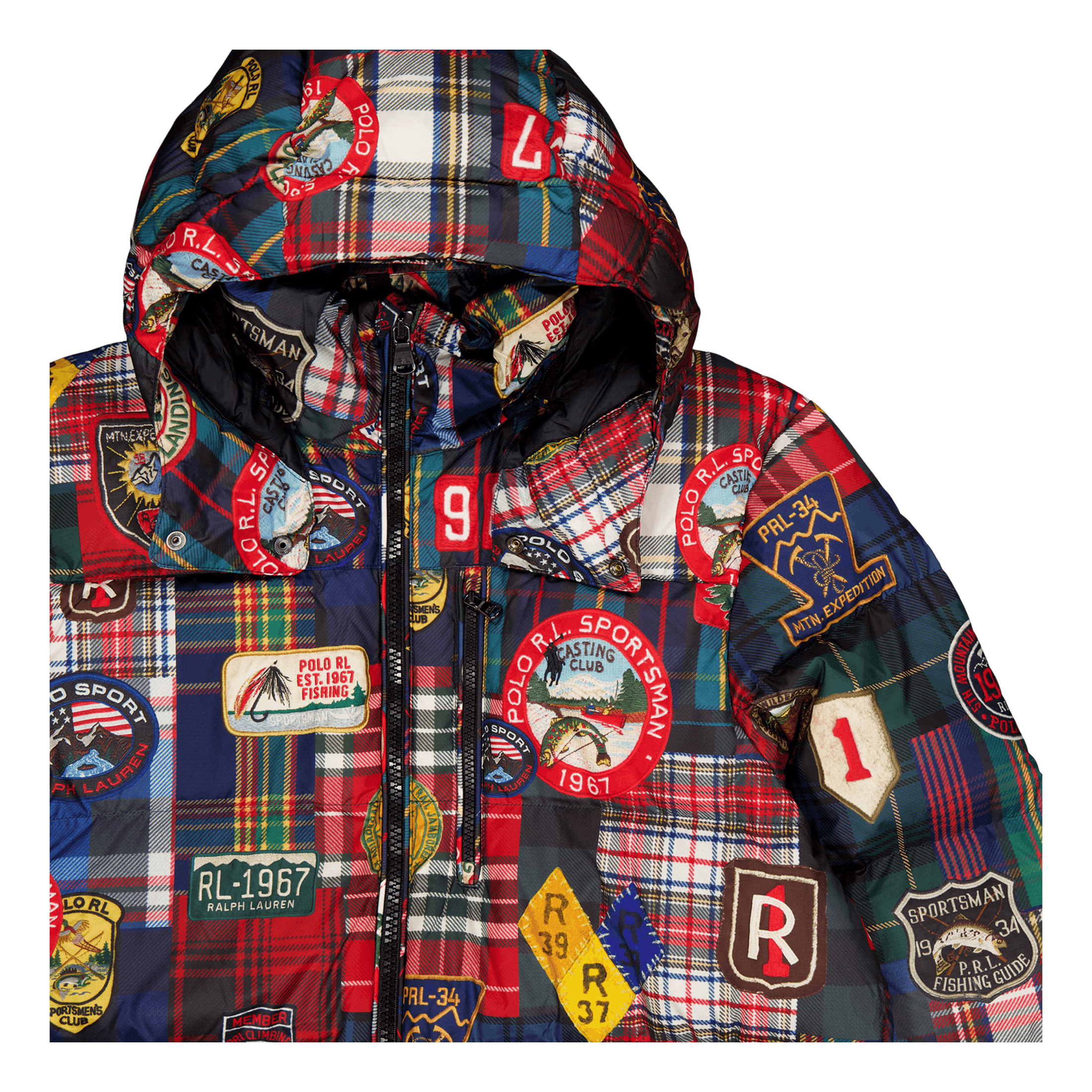 Polo Ralph Lauren Water - Repellent Plaid - Print Down Coat Mountain Guide Patchwork