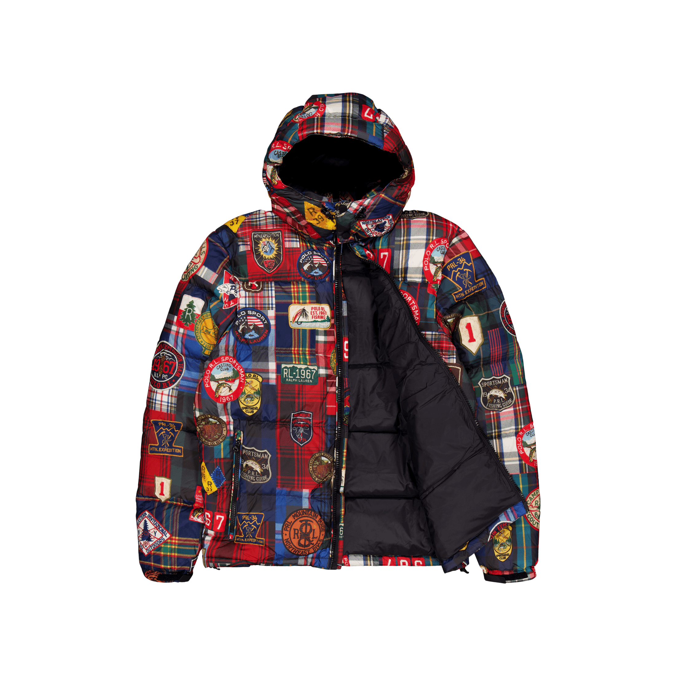 Polo Ralph Lauren Water - Repellent Plaid - Print Down Coat Mountain Guide Patchwork