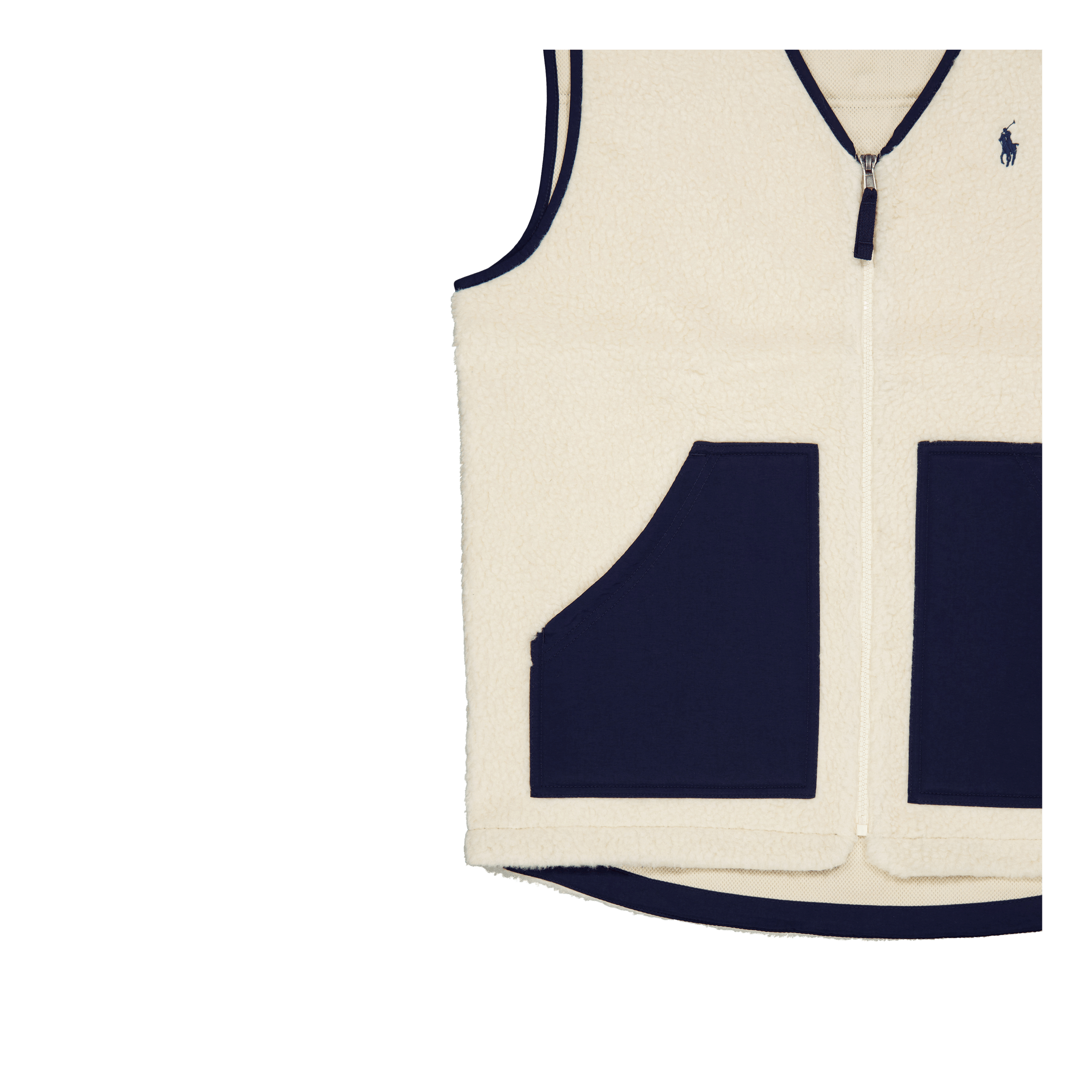 Polo Ralph Lauren Wind - Blocking Hybrid Vest Wintercream / Newport Navy