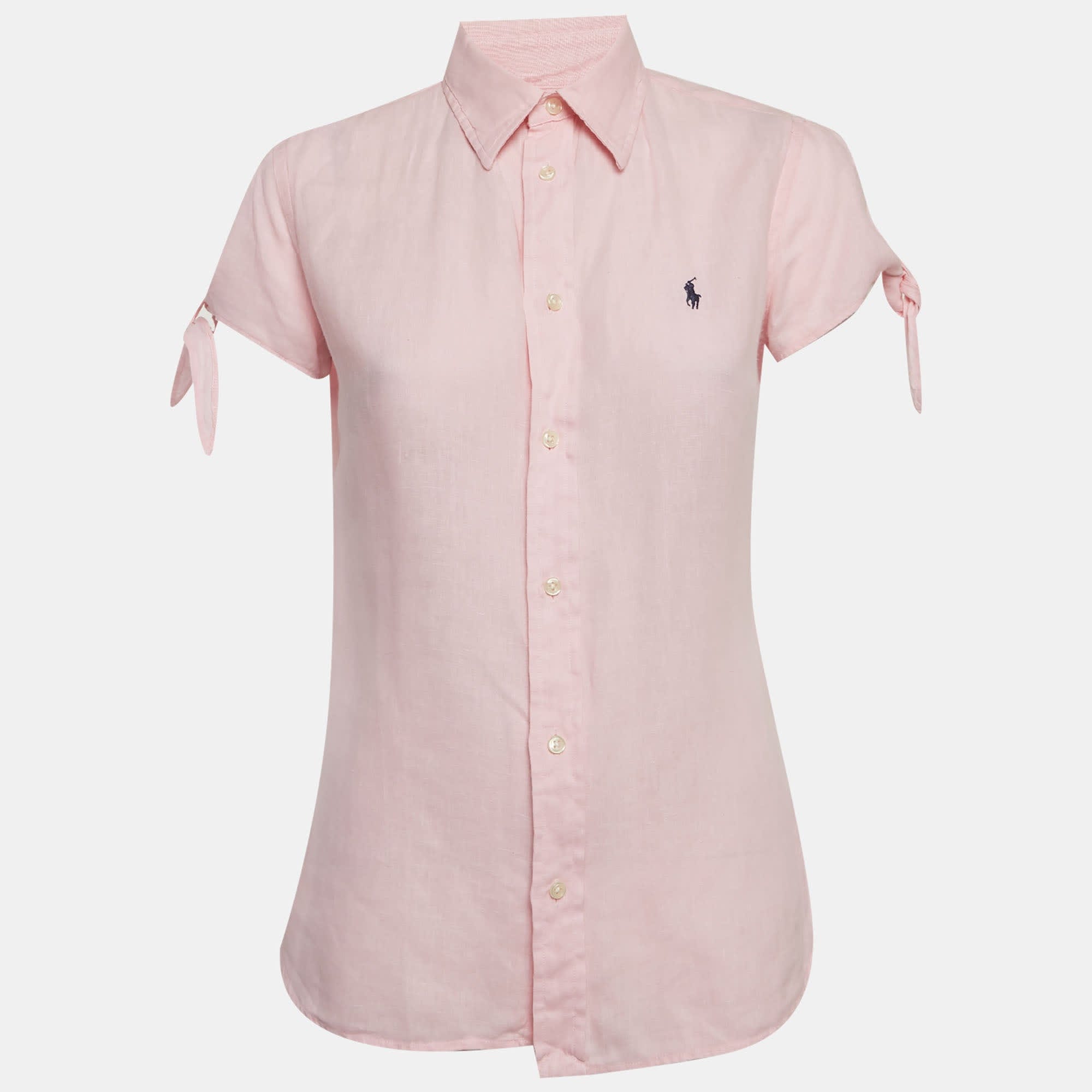 Polo Ralph Lauren Pink Linen Short Sleeve Shirt
