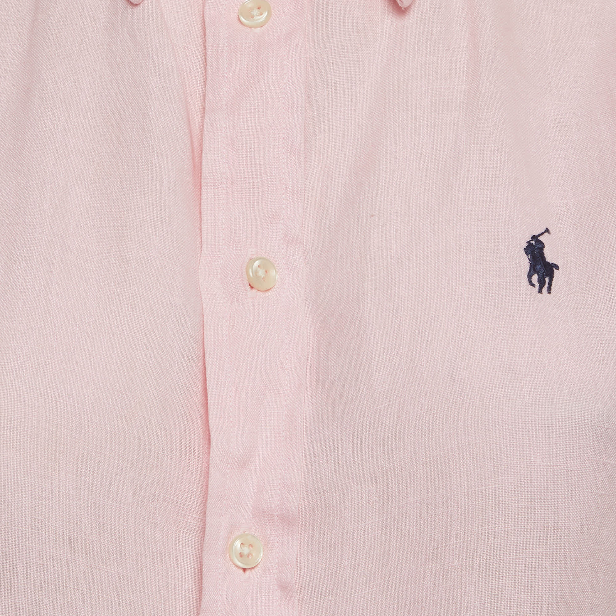 Polo Ralph Lauren Pink Linen Short Sleeve Shirt