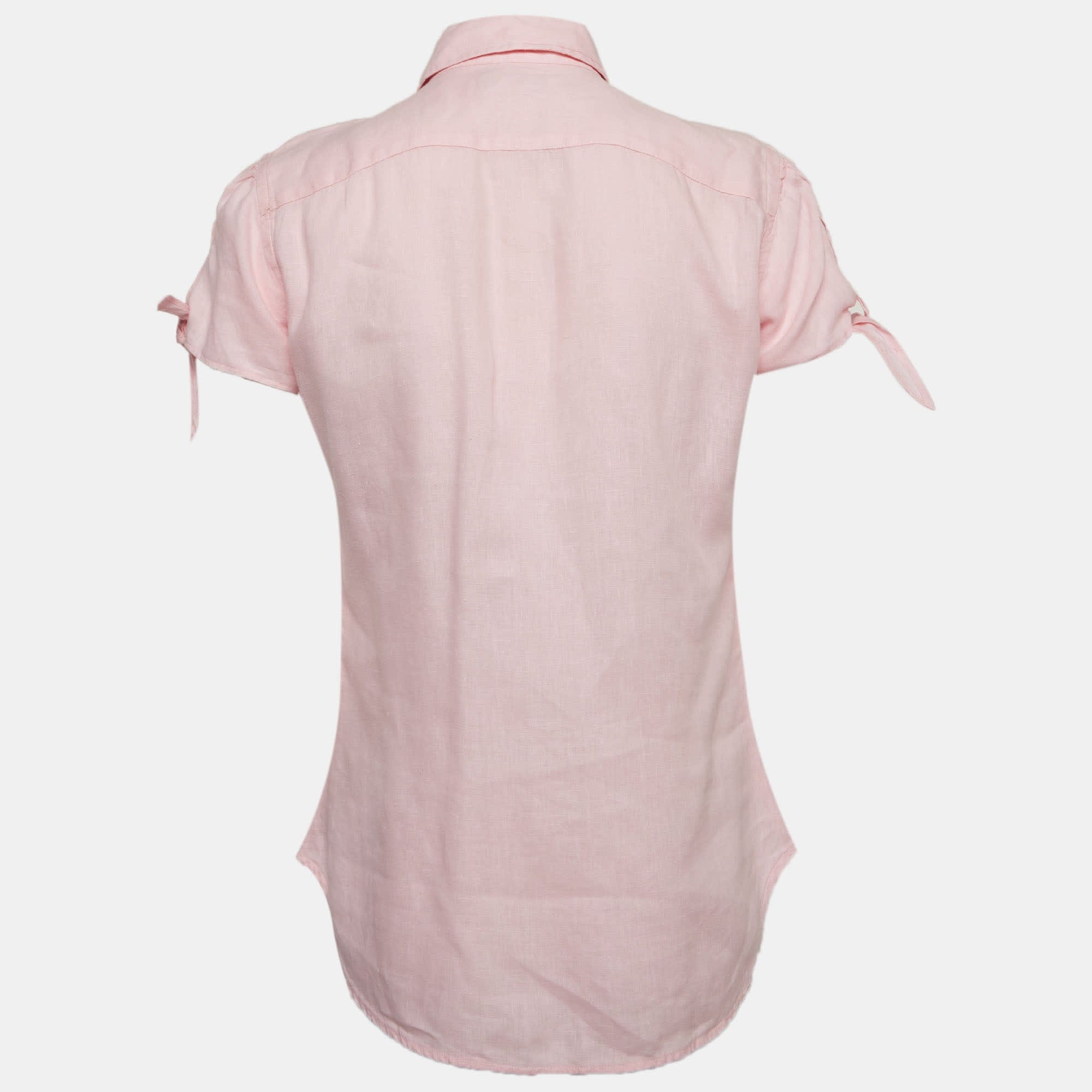 Polo Ralph Lauren Pink Linen Short Sleeve Shirt