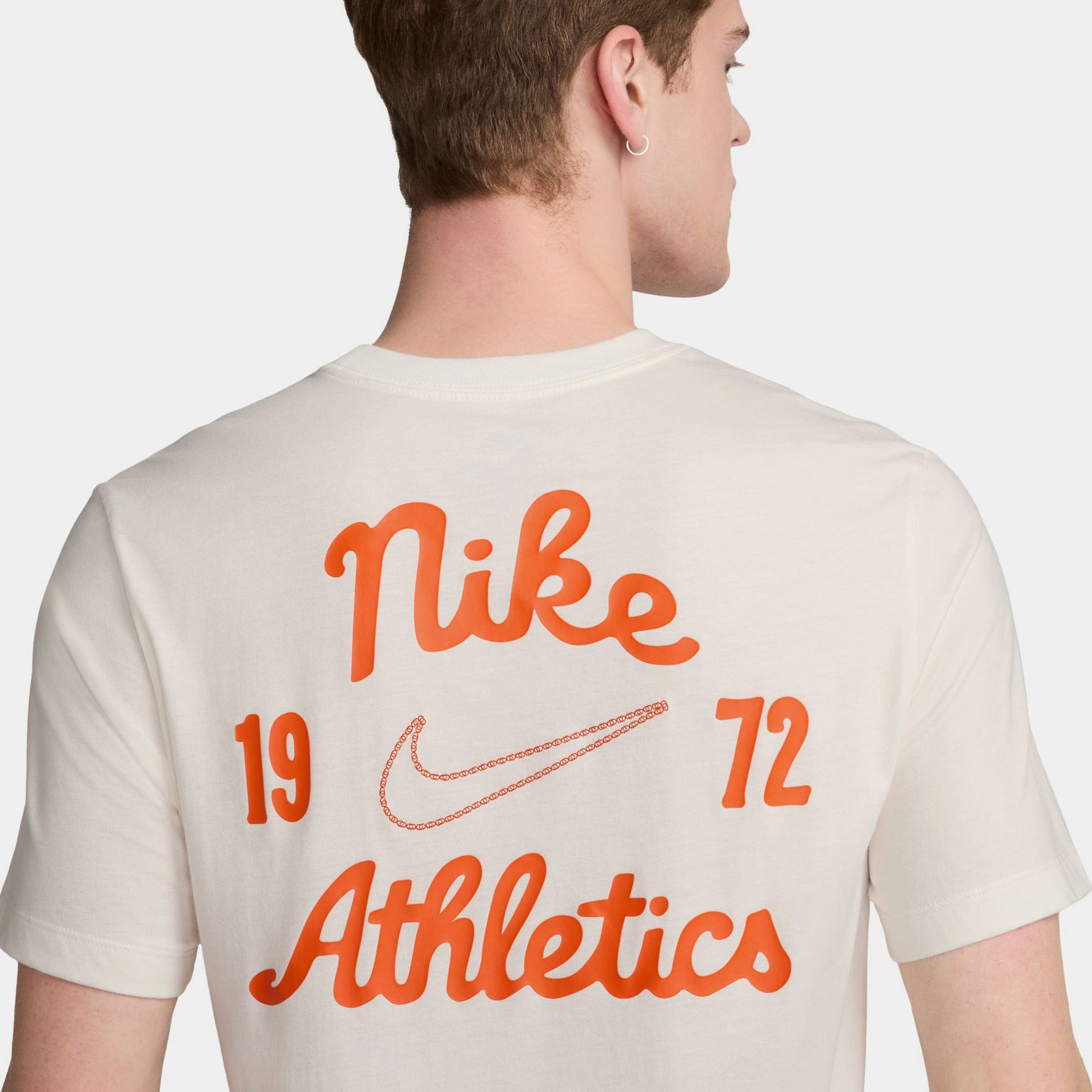 Nike NSW 1972 Athletics Mens Short Sleeve Shirt (Beige/Orange)