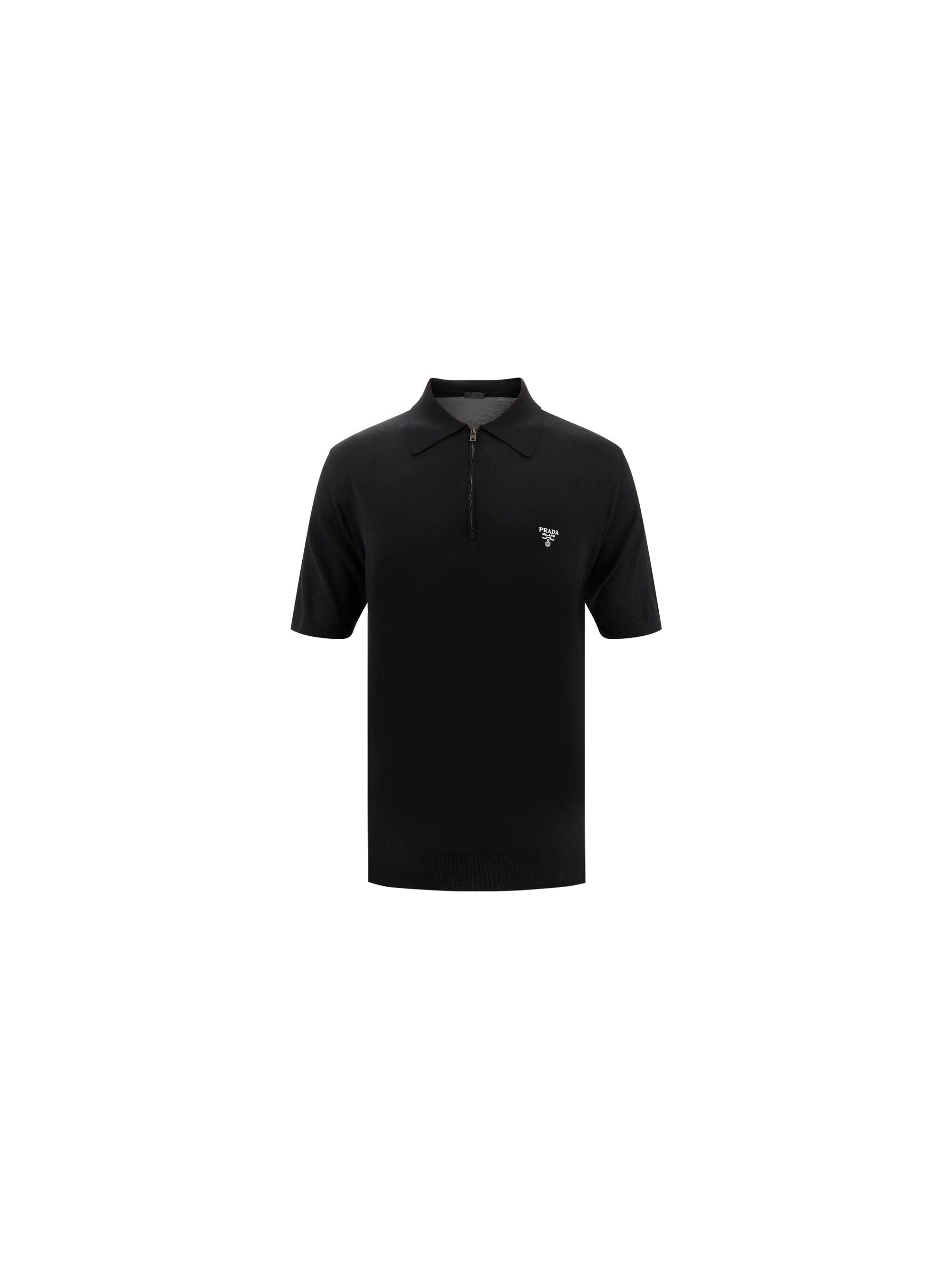 Prada Virgin Wool Polo Shirt — Black