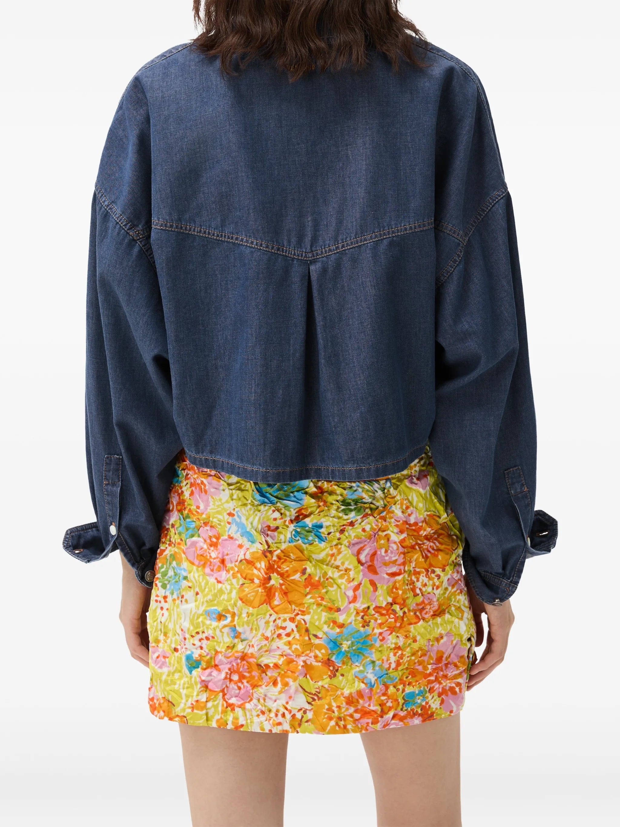 Versace Chambray cropped shirt
