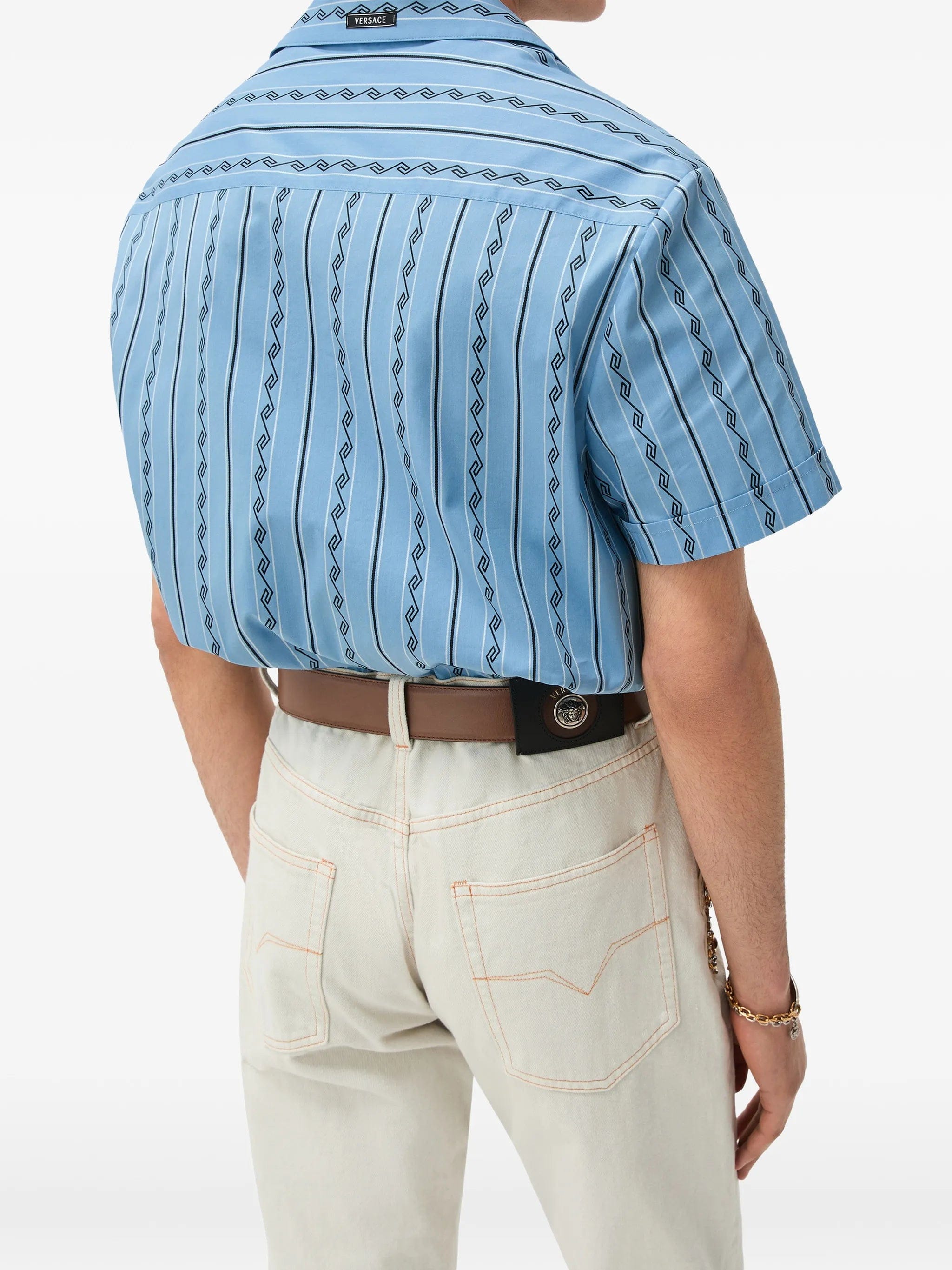 Versace jacquard cotton - silk regular shirt