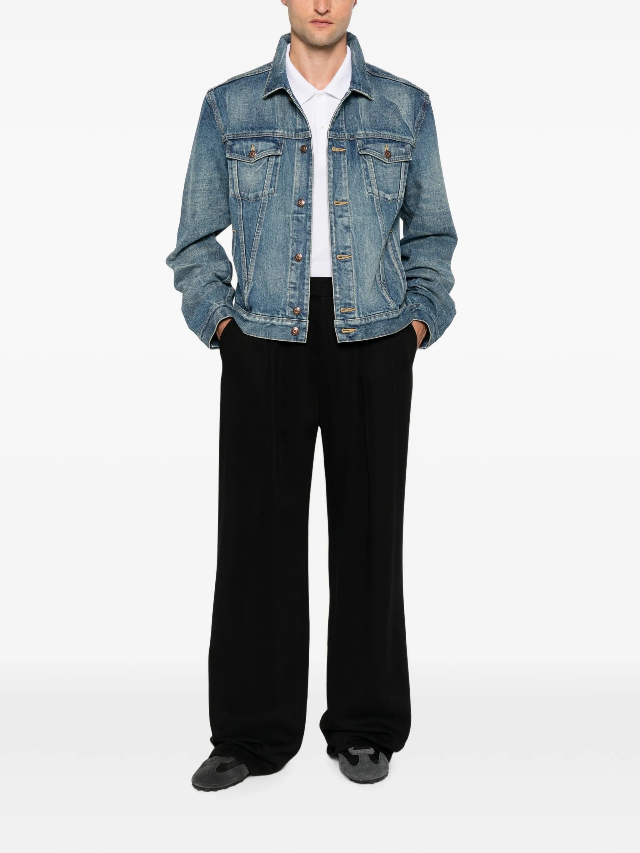 Alexander McQueen faded - effect denim jacket