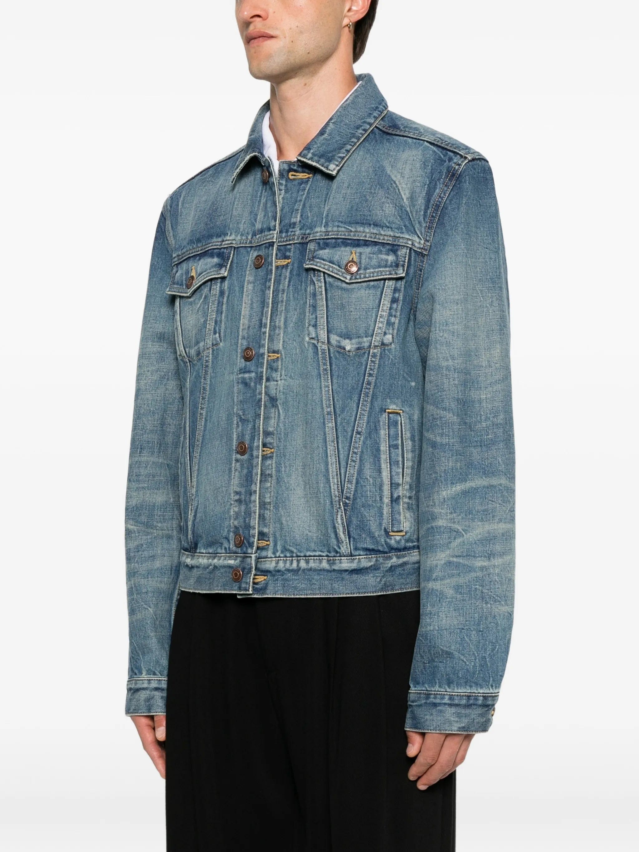 Alexander McQueen faded - effect denim jacket
