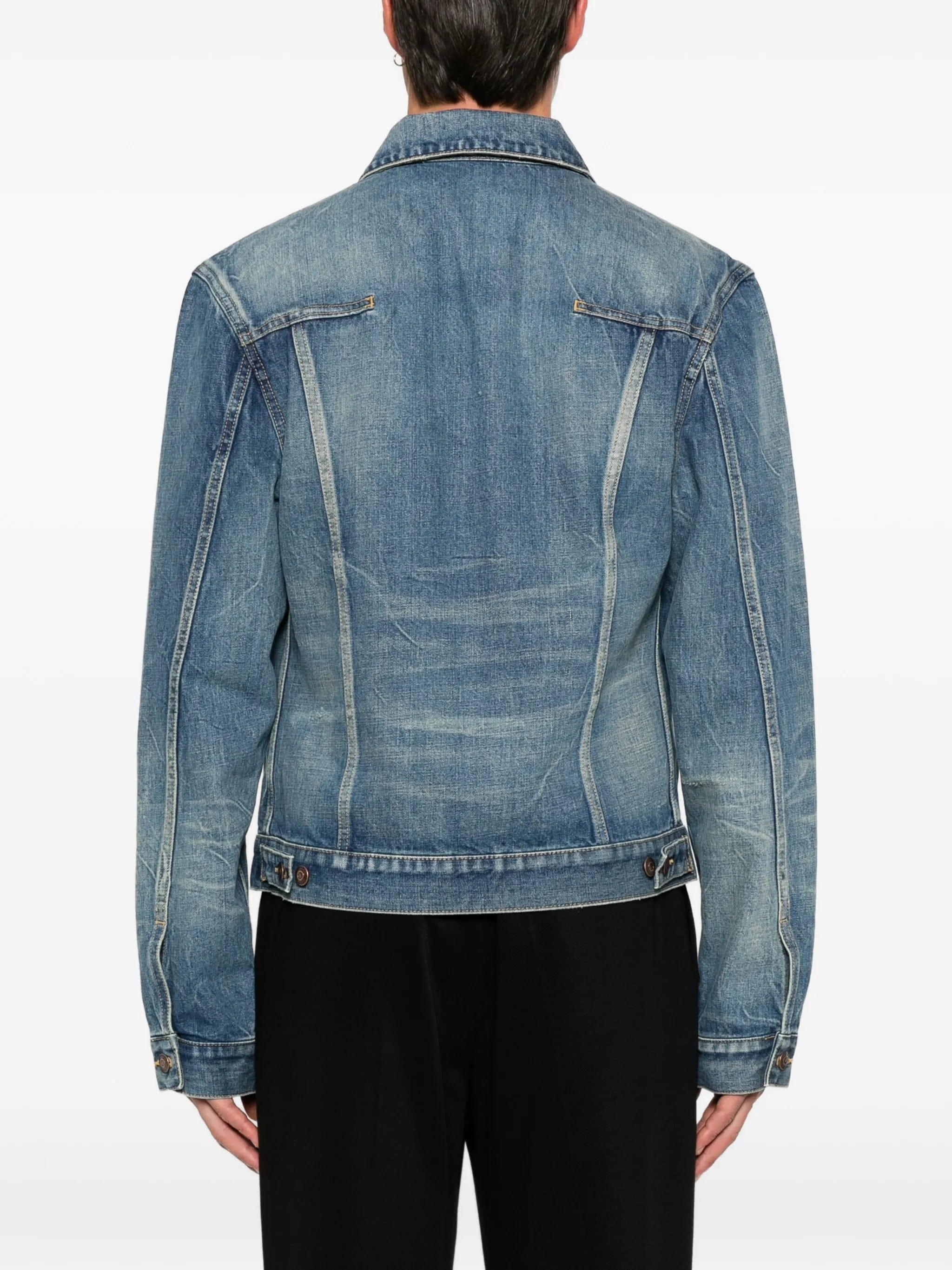 Alexander McQueen faded - effect denim jacket