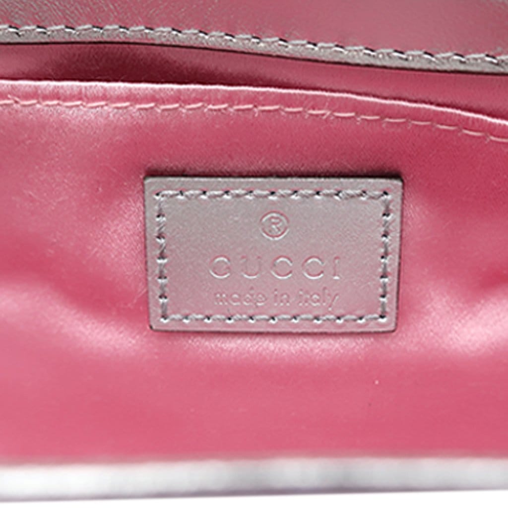 Gucci Small Iridescent Calfskin Horsebit Chain Satchel