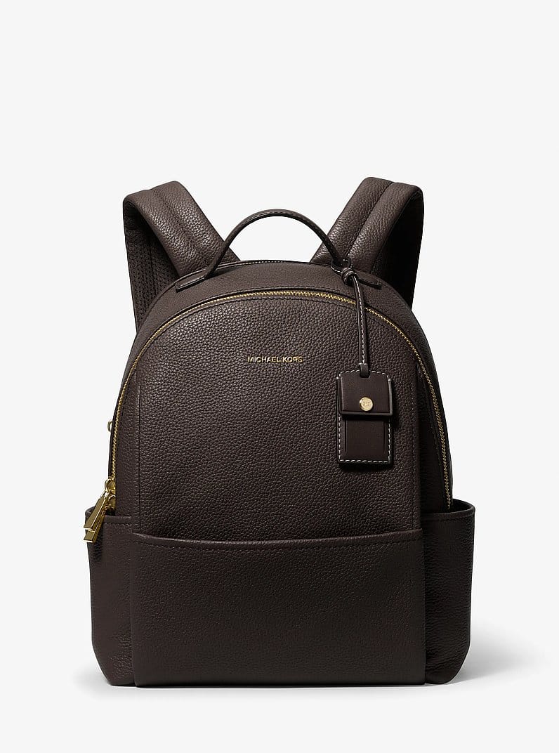 Michael Kors Sac à dos Sable de taille moyenne en cuir grainé