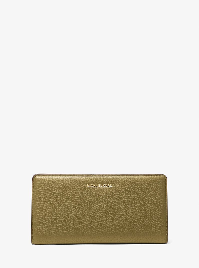 Michael Kors Grand portefeuille Bryant en cuir grainé à bouton - pression à l’avant
