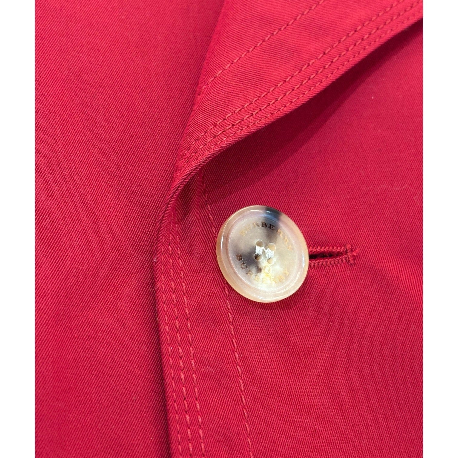Burberry Red Long Cotton Trench Coat UK10