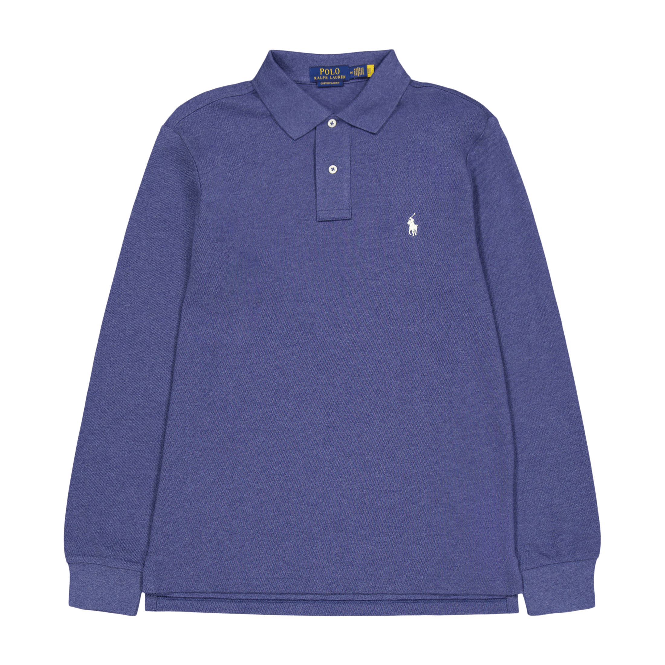 Polo Ralph Lauren Custom Slim Long - Sleeve Polo Navy Heather