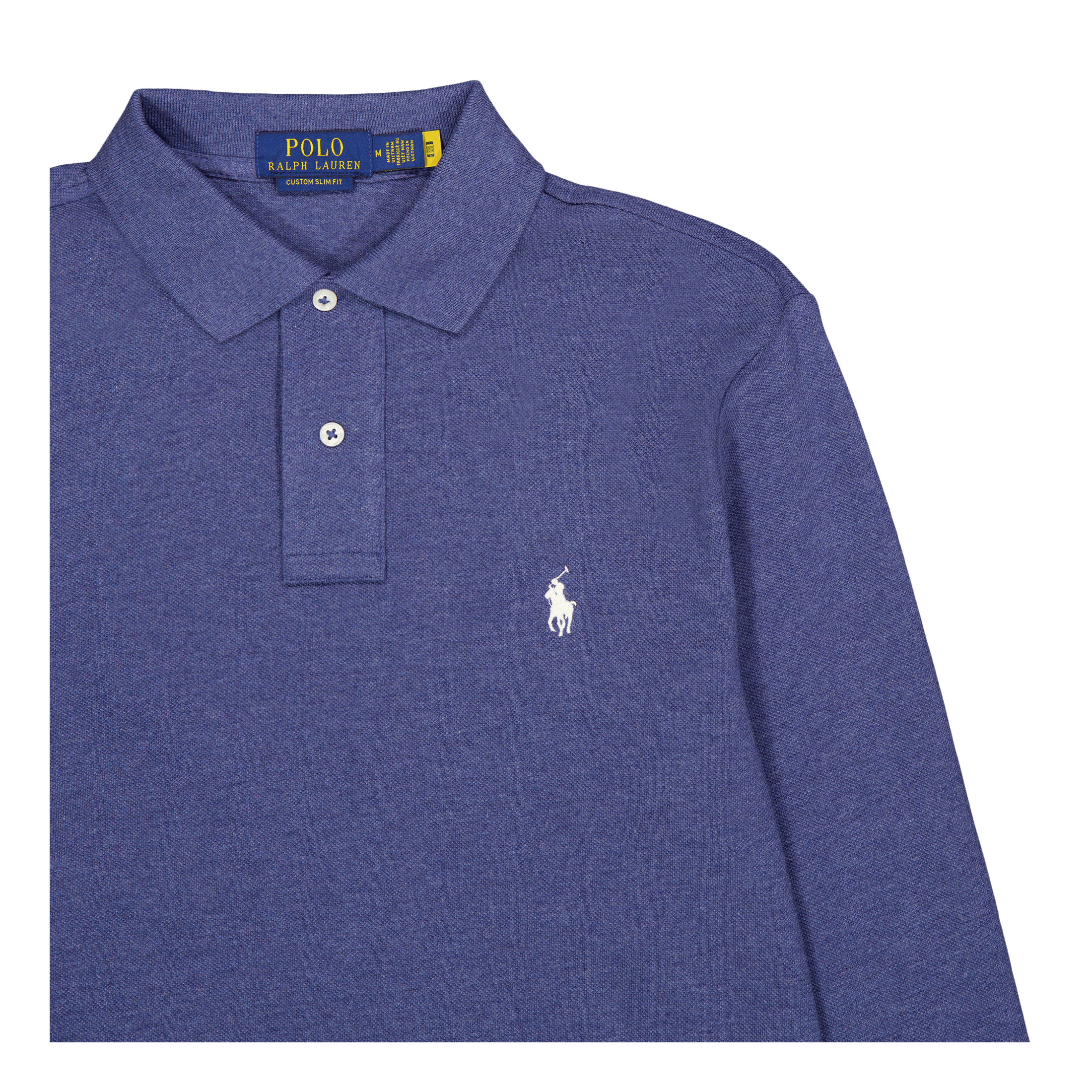 Polo Ralph Lauren Custom Slim Long - Sleeve Polo Navy Heather
