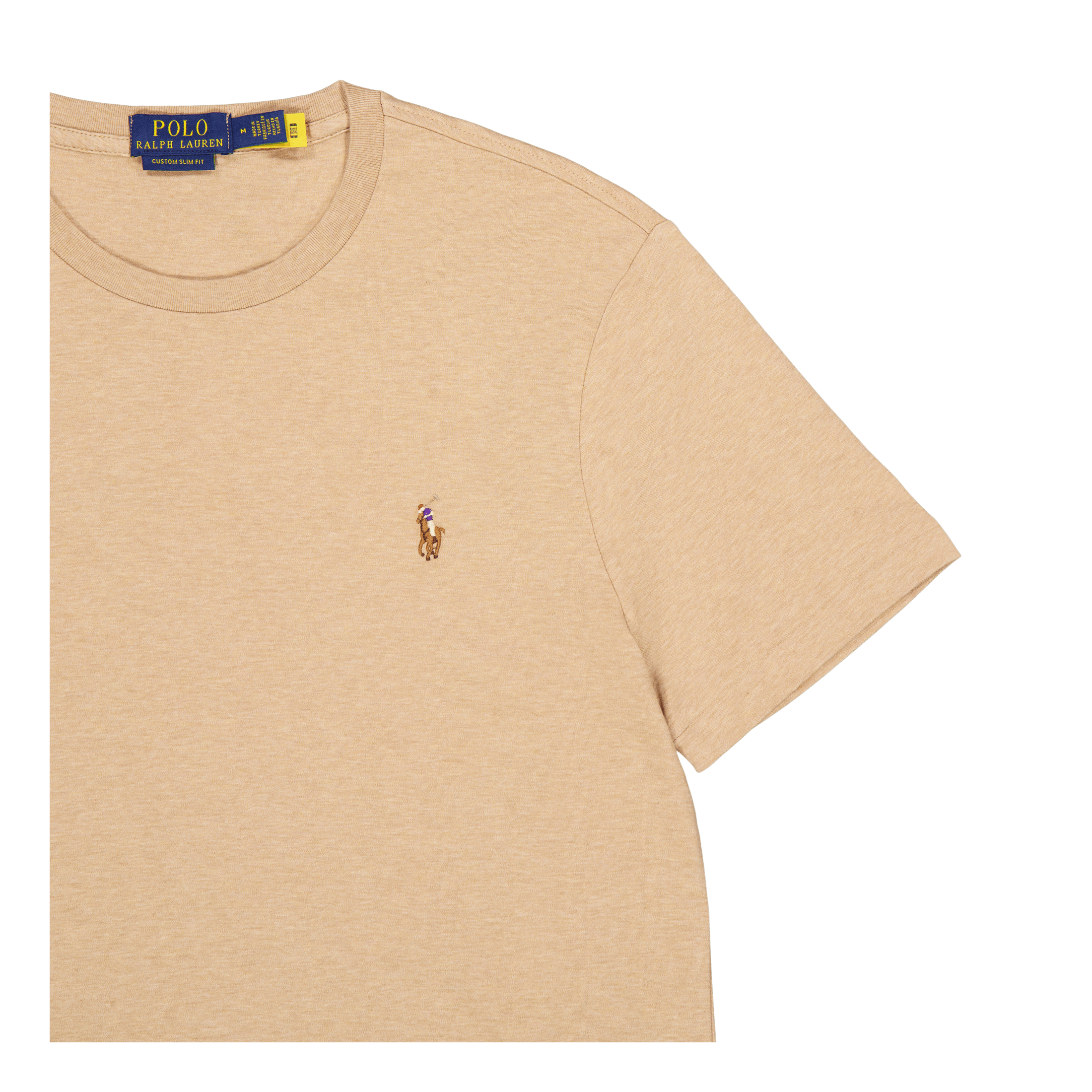 Polo Ralph Lauren Custom Slim Fit Soft Cotton T - Shirt Classic Camel Heather