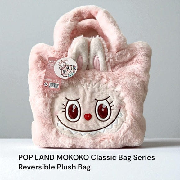 POP MART POP LAND MOKOKO Reversible Pink Sweetheart Series Plush Tote Bag Purse