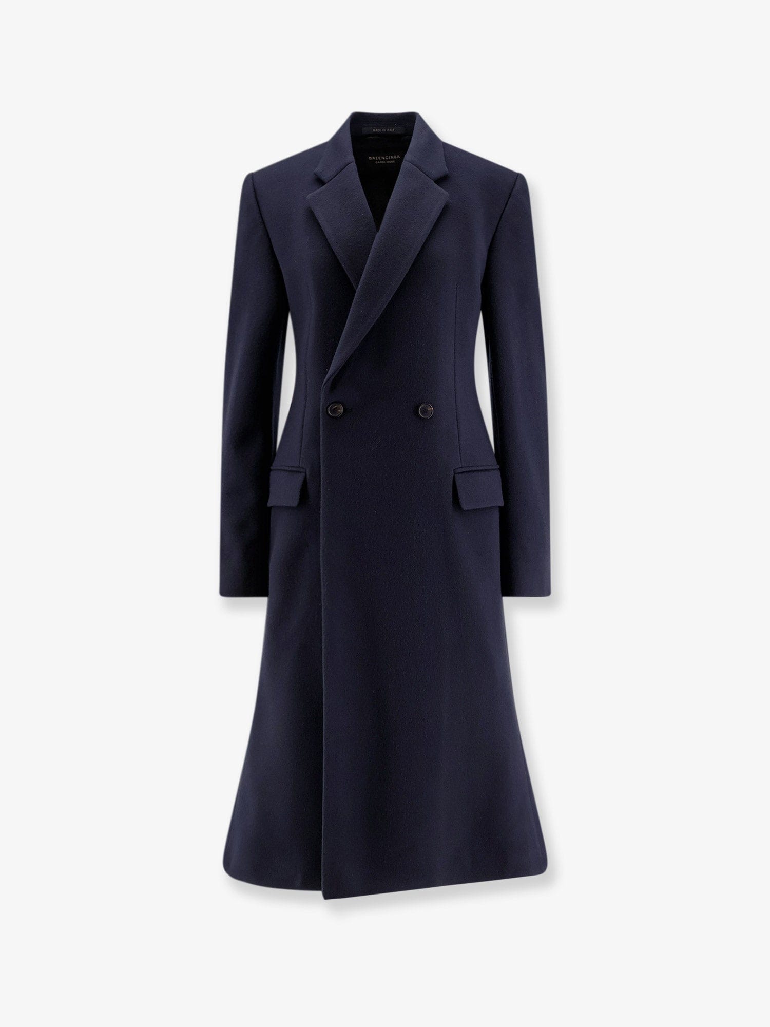 Balenciaga Godet Midi double - breasted wool coat