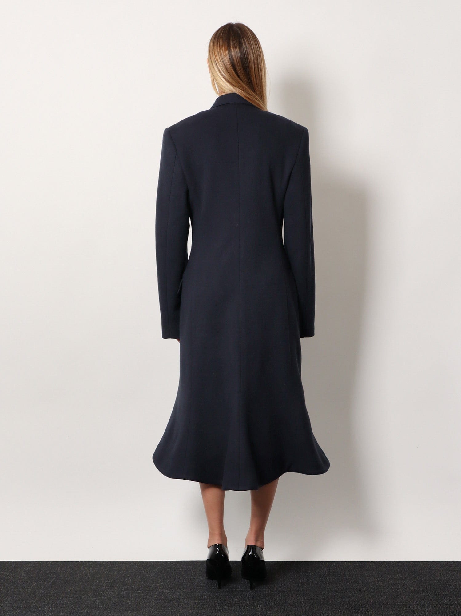 Balenciaga Godet Midi double - breasted wool coat