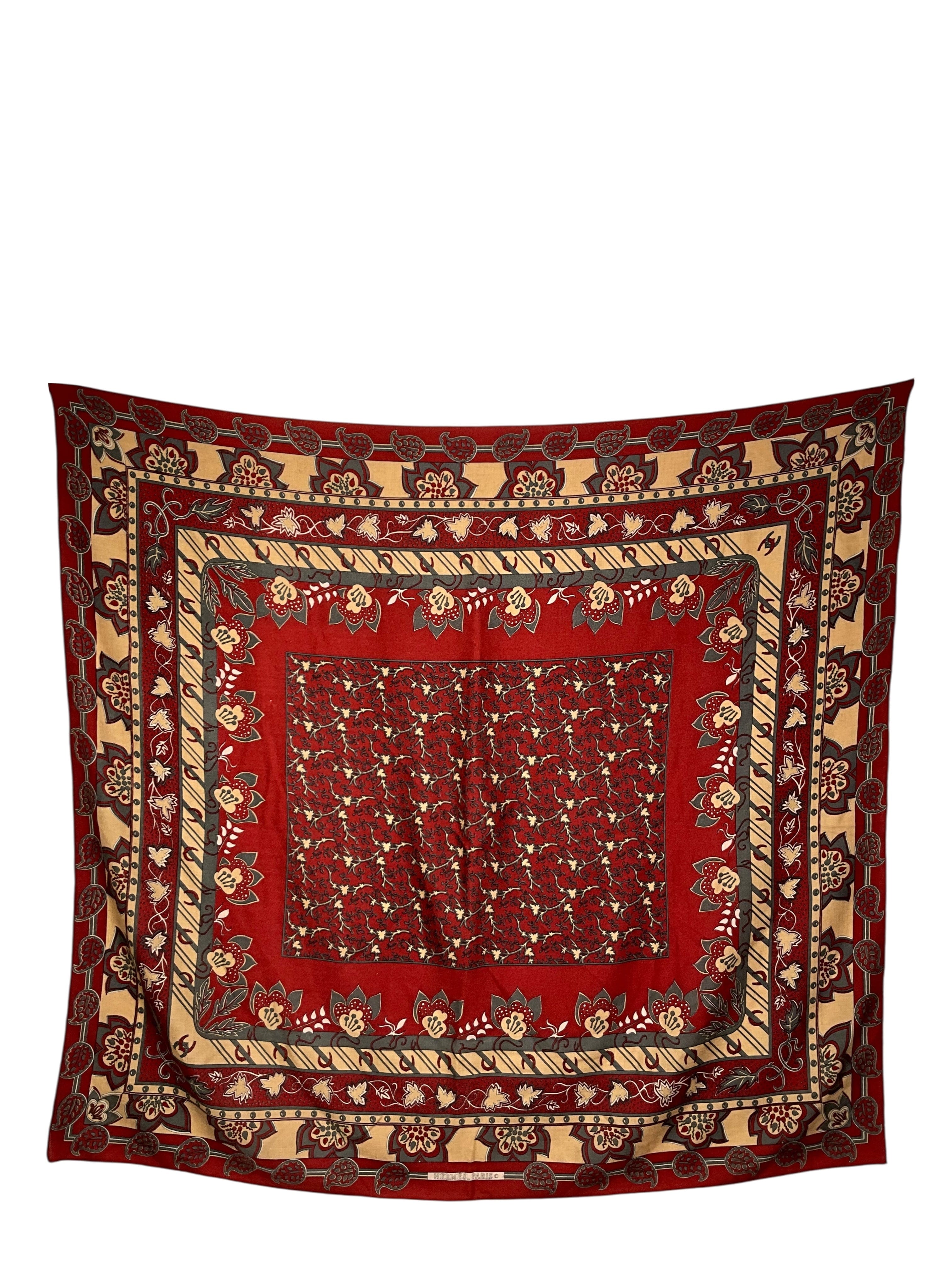 Hermes Treille et Muscade Cashmere Shawl 140