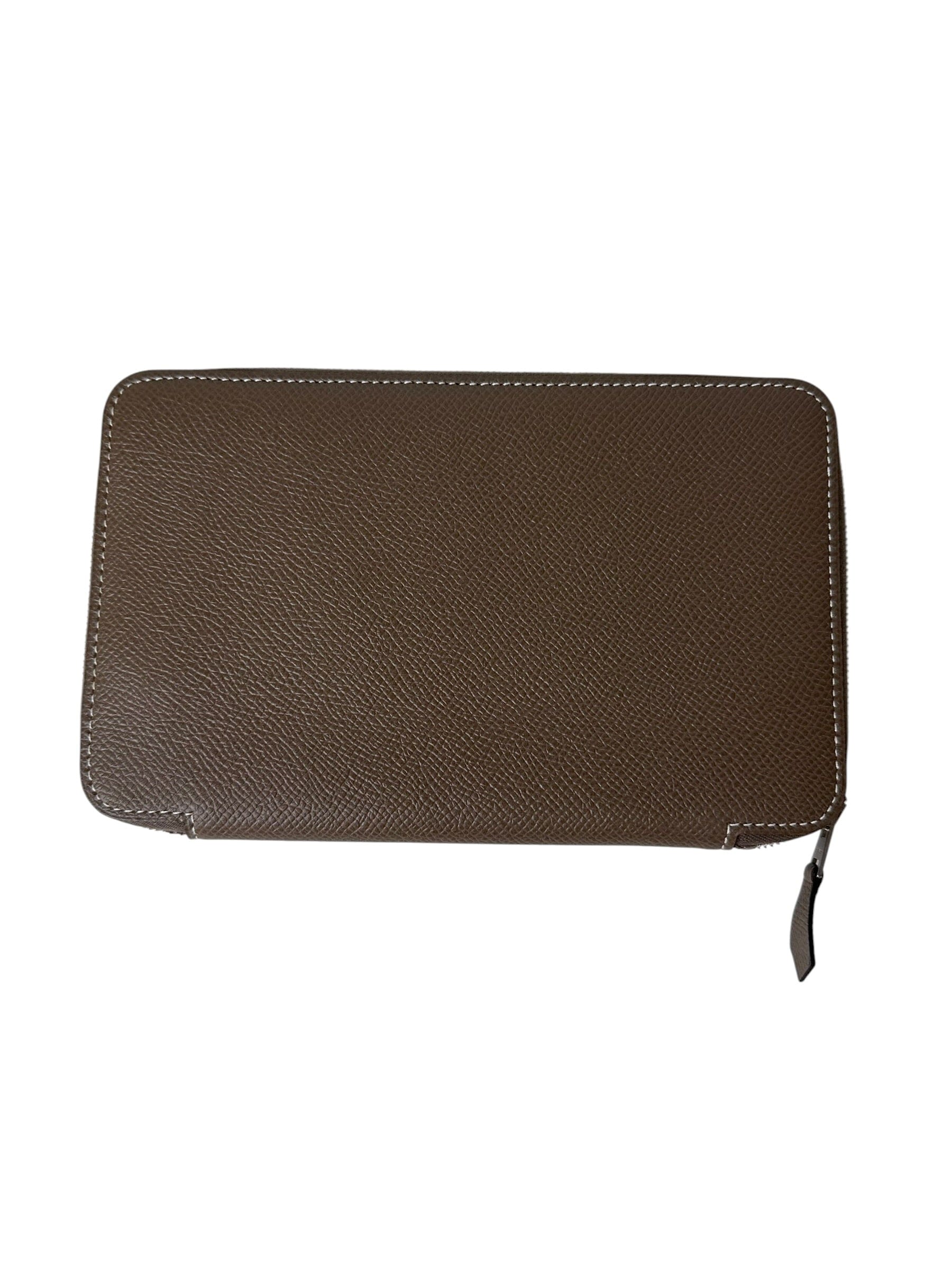 Hermes Etoupe Zip Wallet/Notebook
