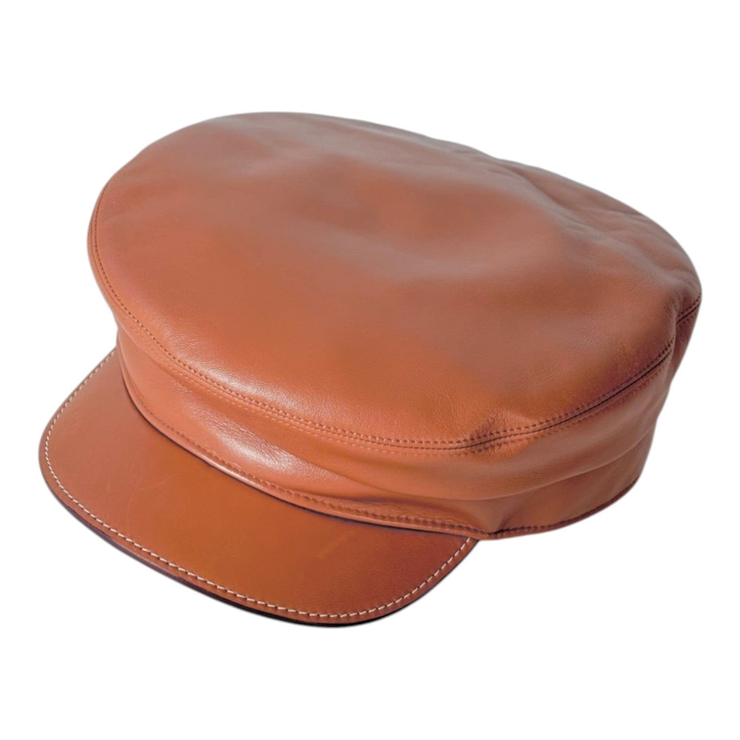 Hermes Gold Lambskin Cap Hat #59
