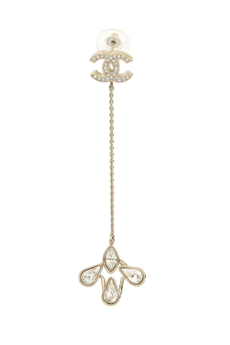 Chanel Dangling Cc Logo Gold Earrings