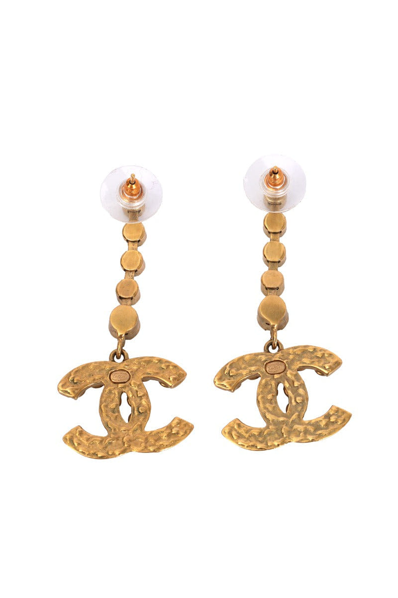 Chanel Cc Dangling Logo Earrings