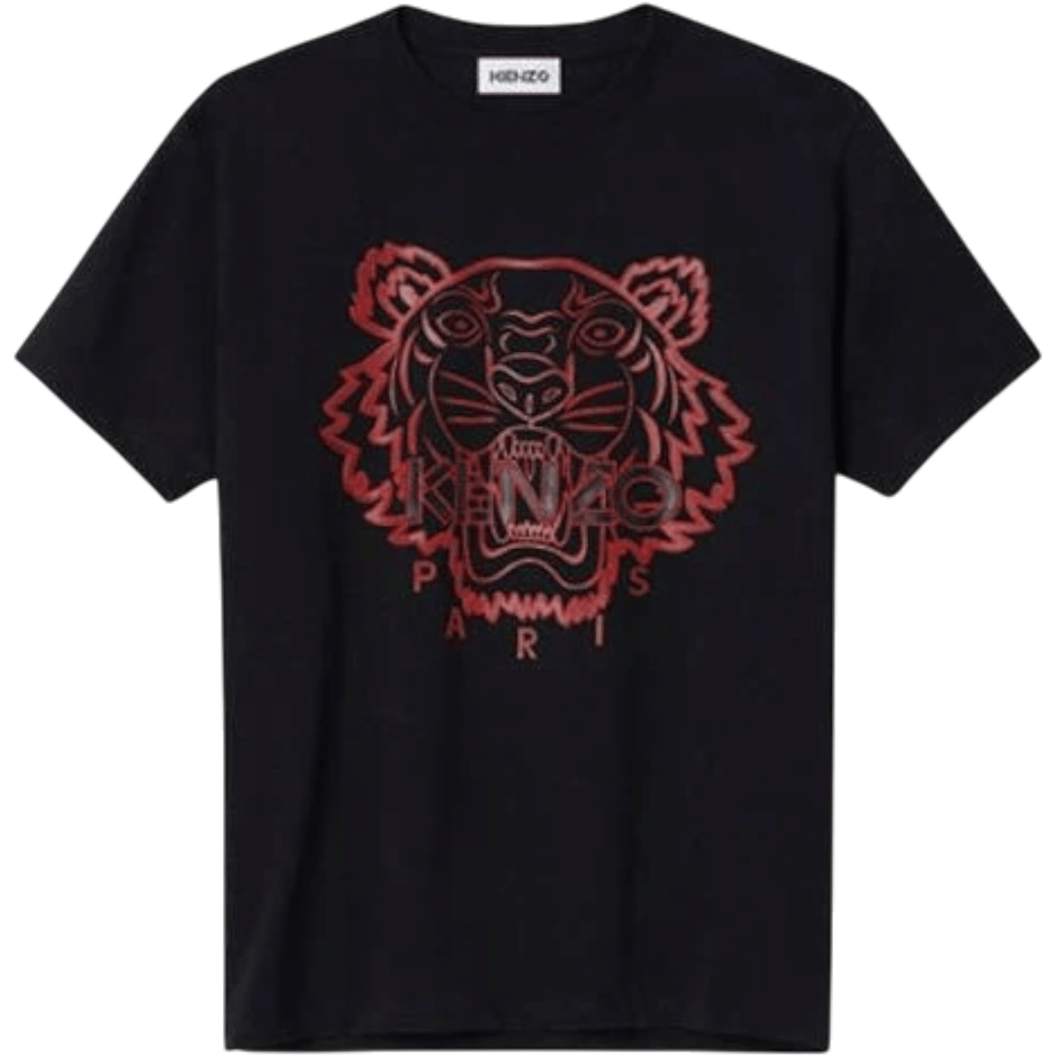 Kenzo Tiger Head Logo Printing Round Neck Short Sleeve Black (SS21)