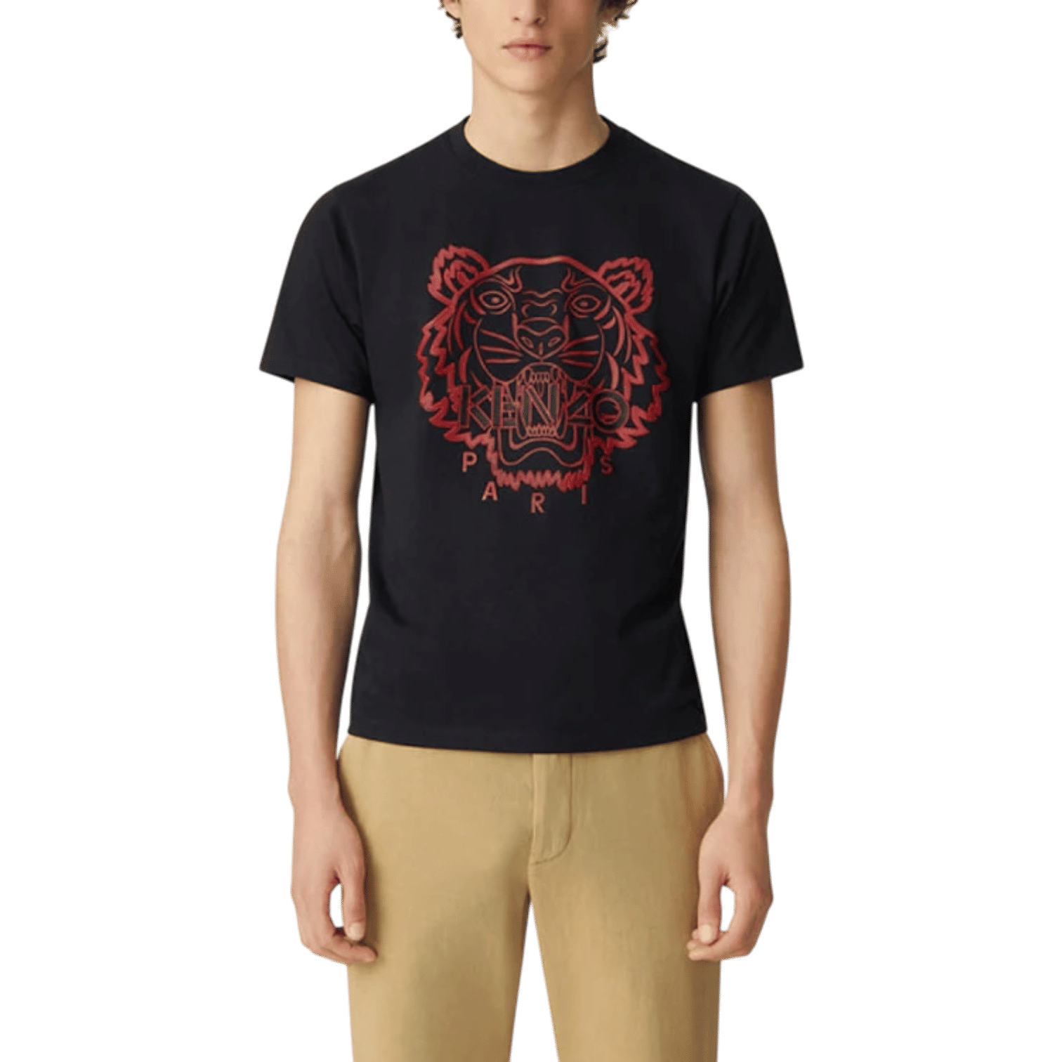 Kenzo Tiger Head Logo Printing Round Neck Short Sleeve Black (SS21)