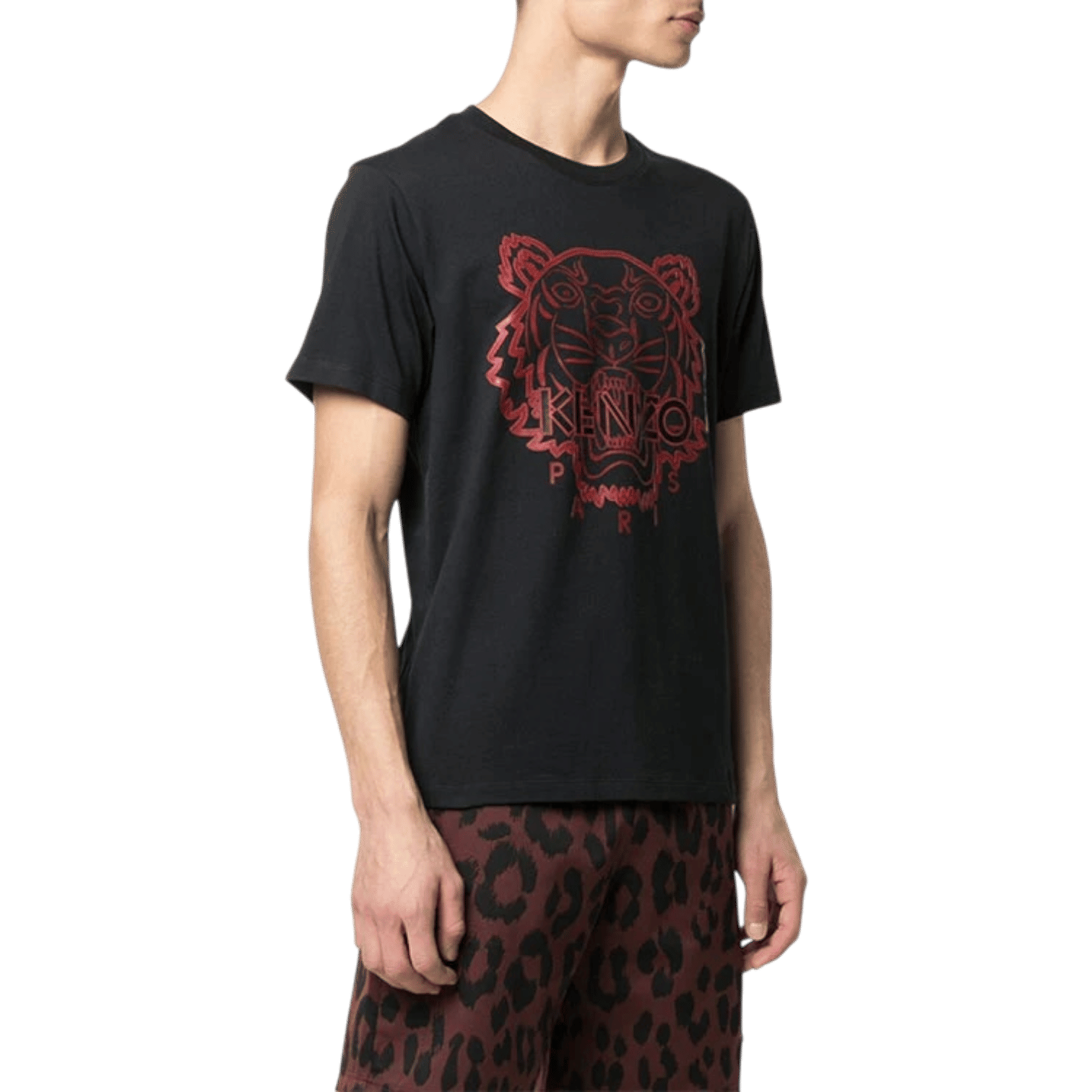 Kenzo Tiger Head Logo Printing Round Neck Short Sleeve Black (SS21)